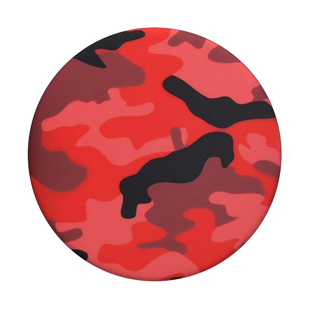 RED CAMO PopSockets Standard PopGrip - Swappable Phone Grip & Stand for iPhone, Samsung & Smartphones - Perfect for Gaming, Selfies & Daily Use