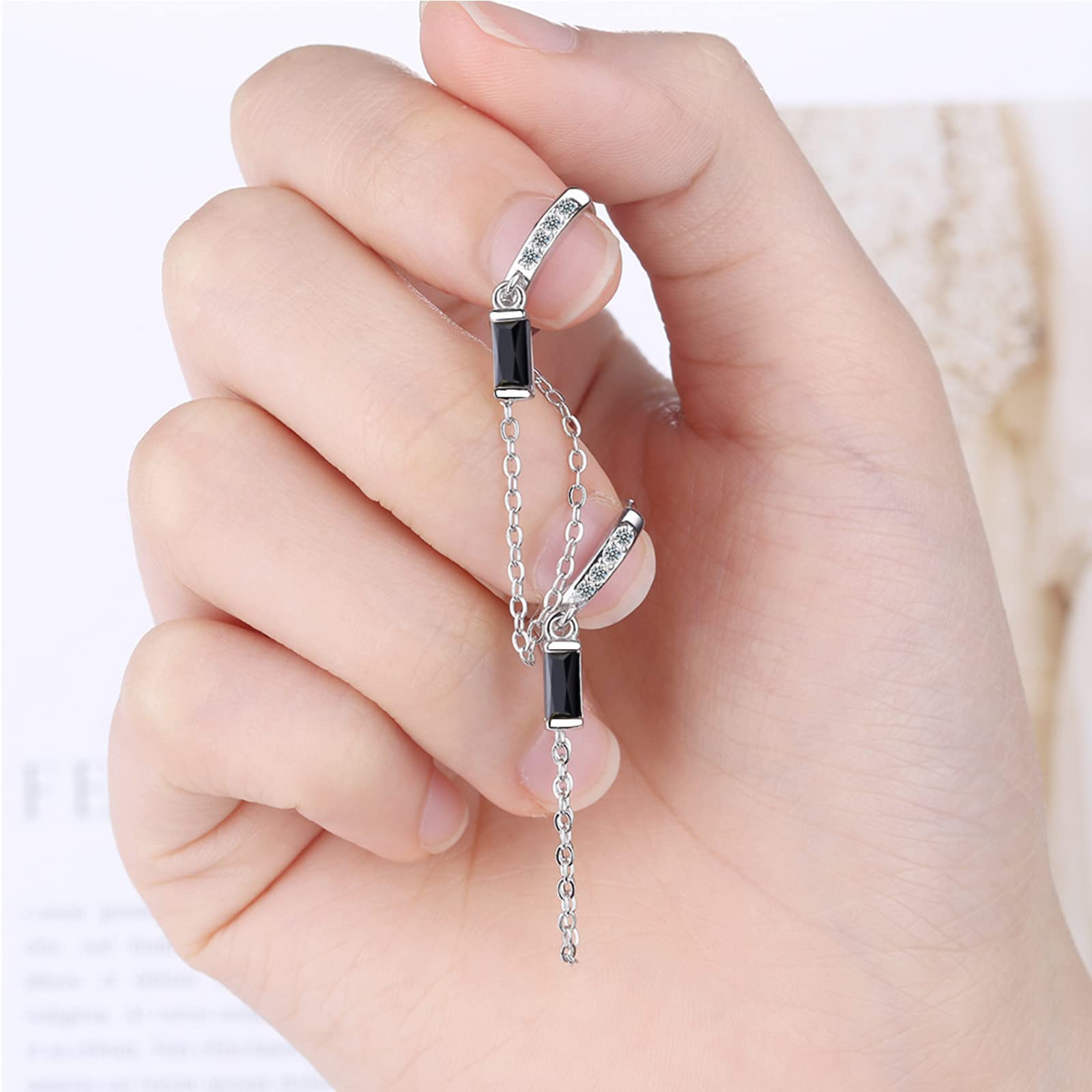 Stylish Chain Hoop Earrings for Women - Trendy Tassel Chain Huggie Hoops with Double Drop Dangle Design | Perfect for Parties, Date Nights & Everyday Wear