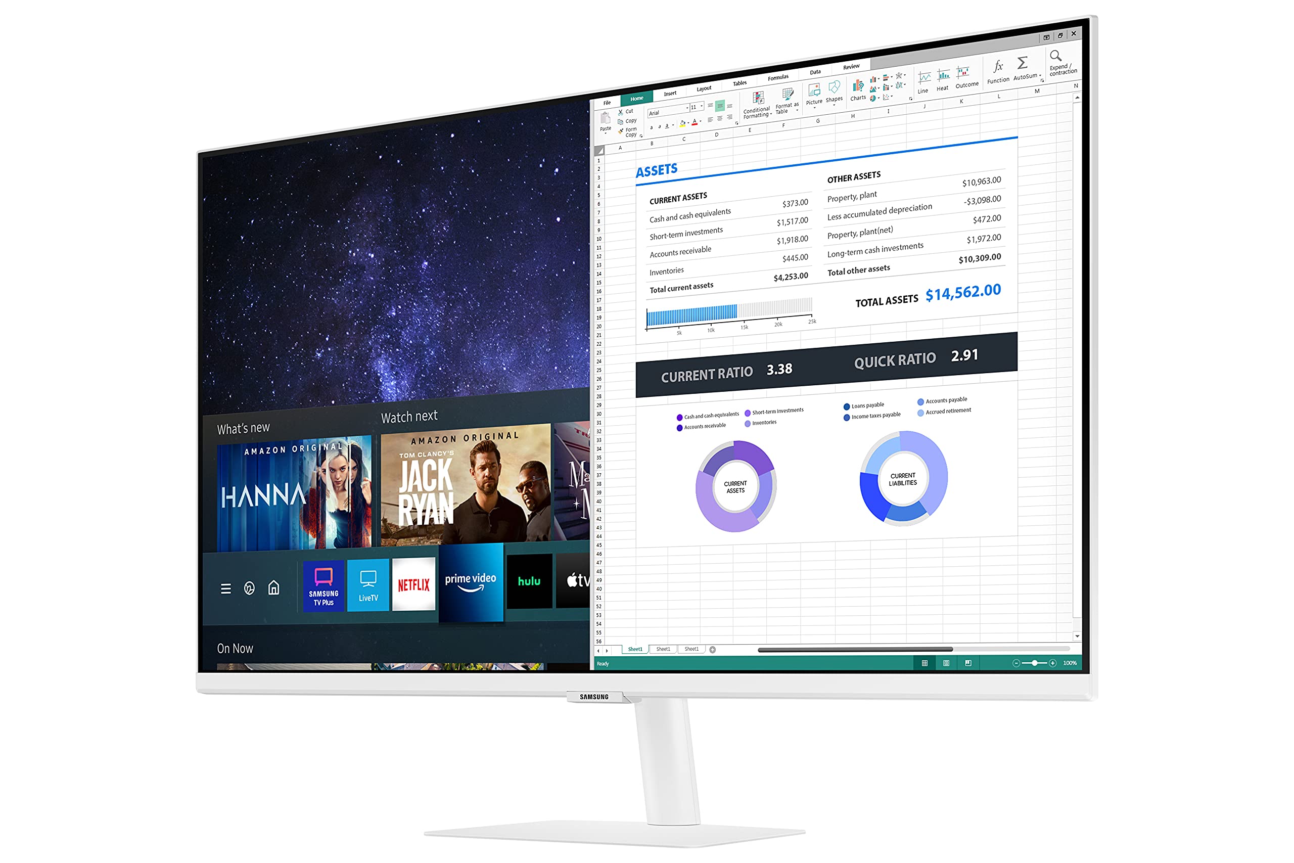 SAMSUNG 27-Inch FHD Smart Monitor with Streaming TV - LS27AM501NNXZA (2021 Model) for Home Office, Gaming & Entertainment