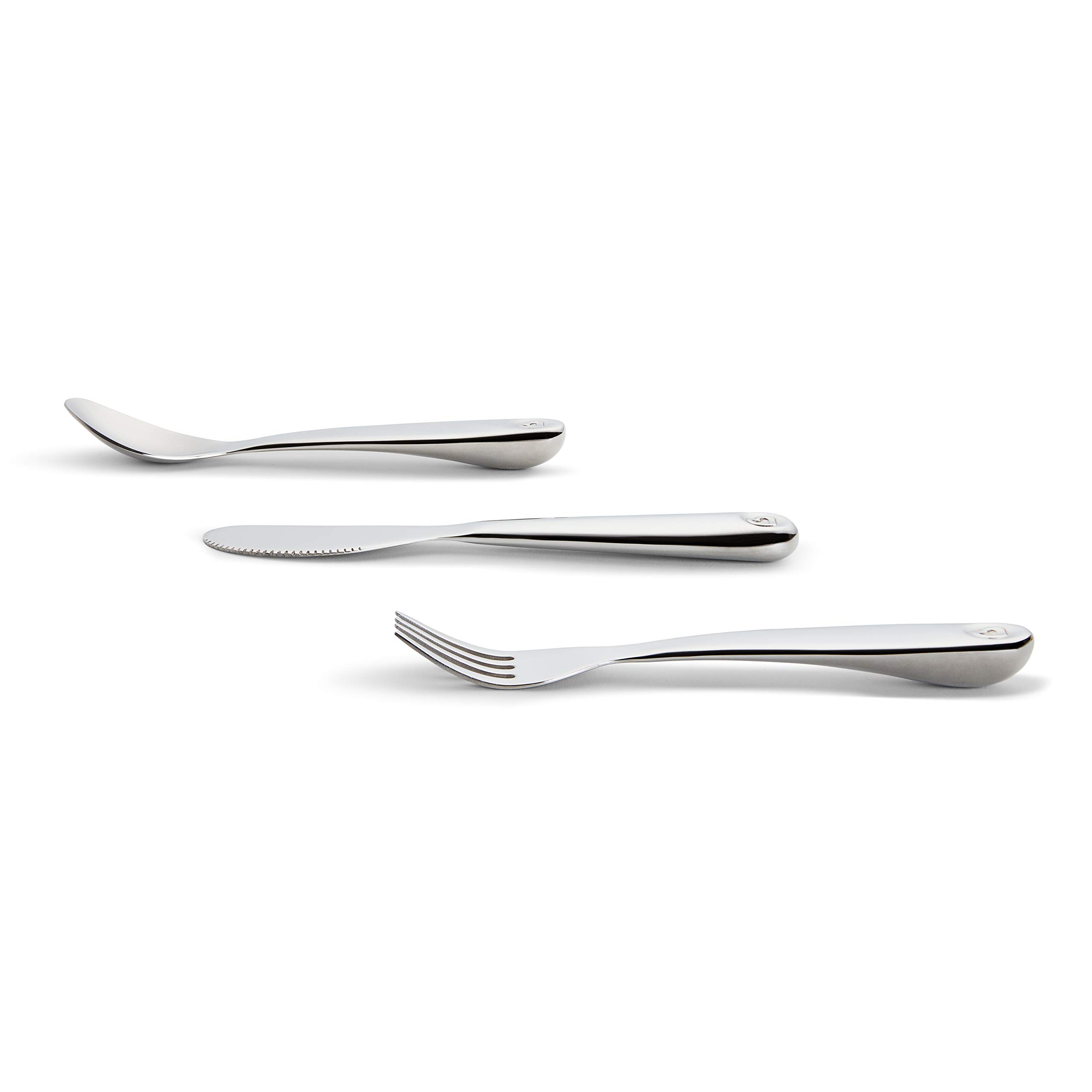 Munchkin Grown Ups Table Toddler Dining Set - Stainless Steel Utensils for Kids, Grey | Perfect for Baby-Led Weaning, Toddler Mealtime & Family Dining