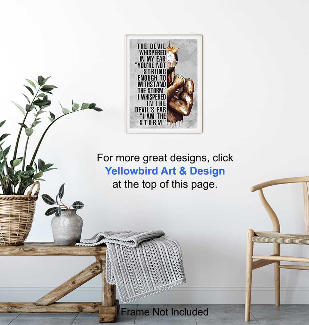 Black Art for Men - Motivational Posters & Afro Wall Decor for Office & Man Cave