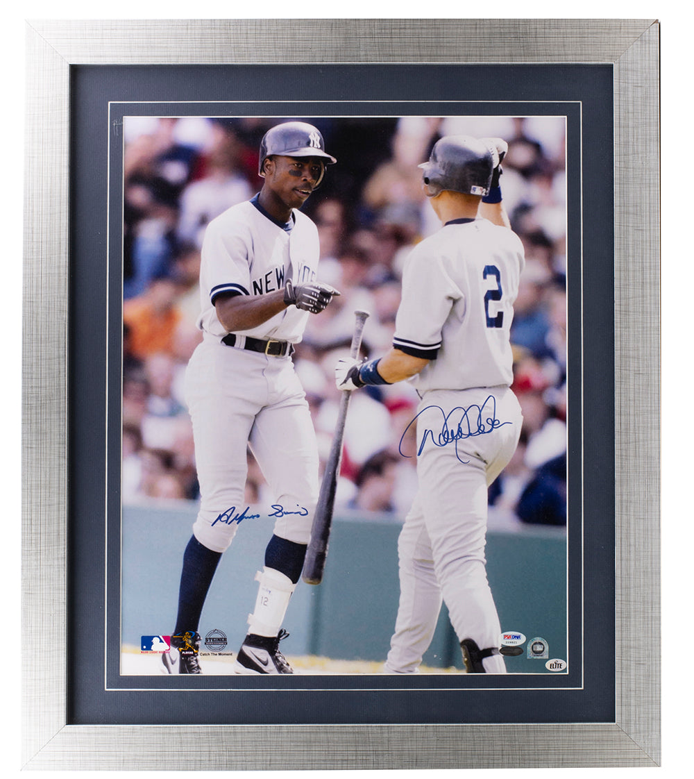 Derek Jeter & Alfonso Soriano Autographed New York Yankees 16x20 Framed Photo with PSA COA - Perfect for Yankees Fans, Sports Memorabilia Collectors & Man Cave Decor