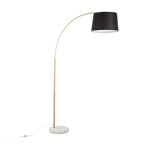 White Marble, Antique Brass Metal, Black Linen