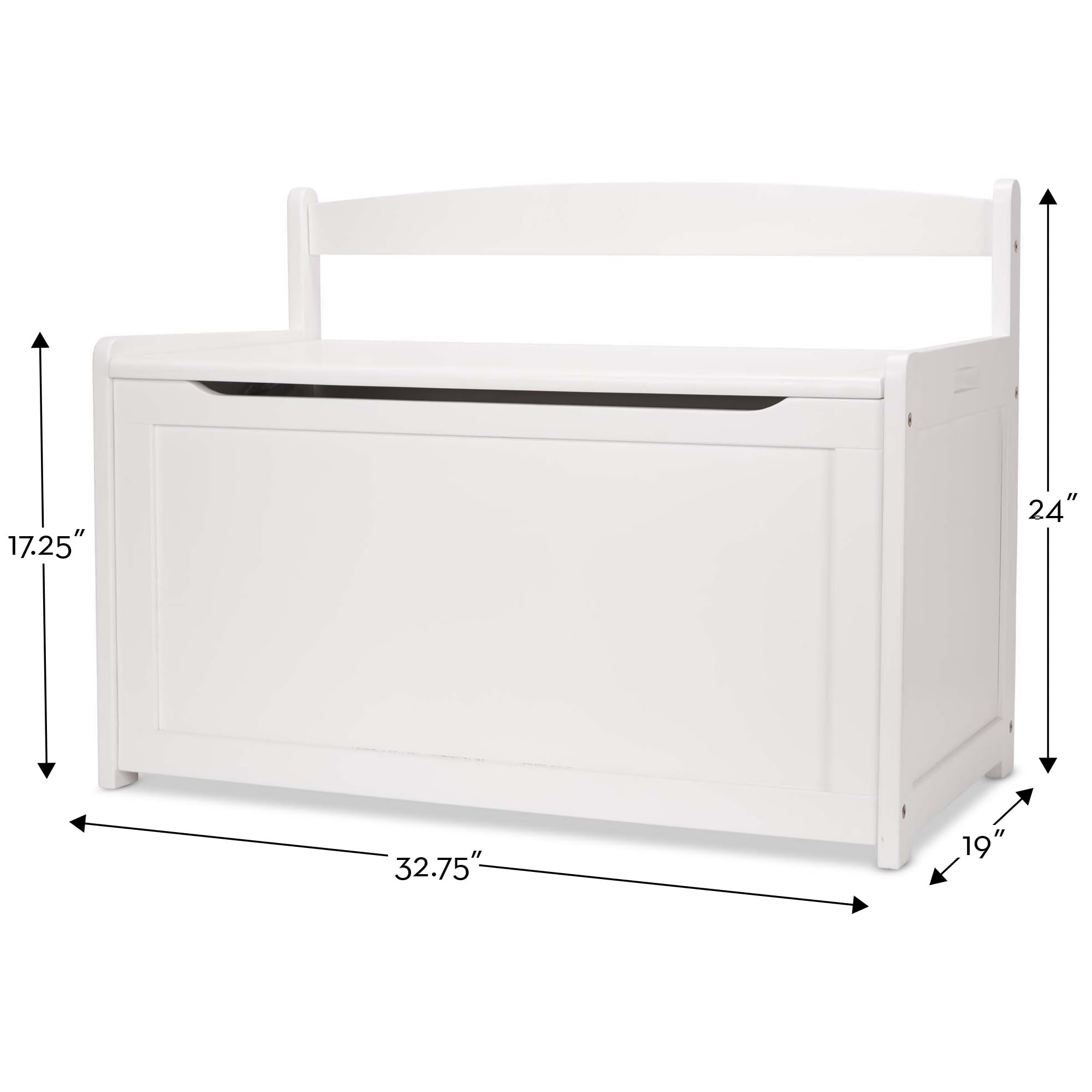 Melissa & Doug White Wooden Toy Chest - Kids Playroom Storage Organizer, Wood Toy Box for Children's Room - Perfect for Organizing Toys, Books & Games in Bedroom or Play Area