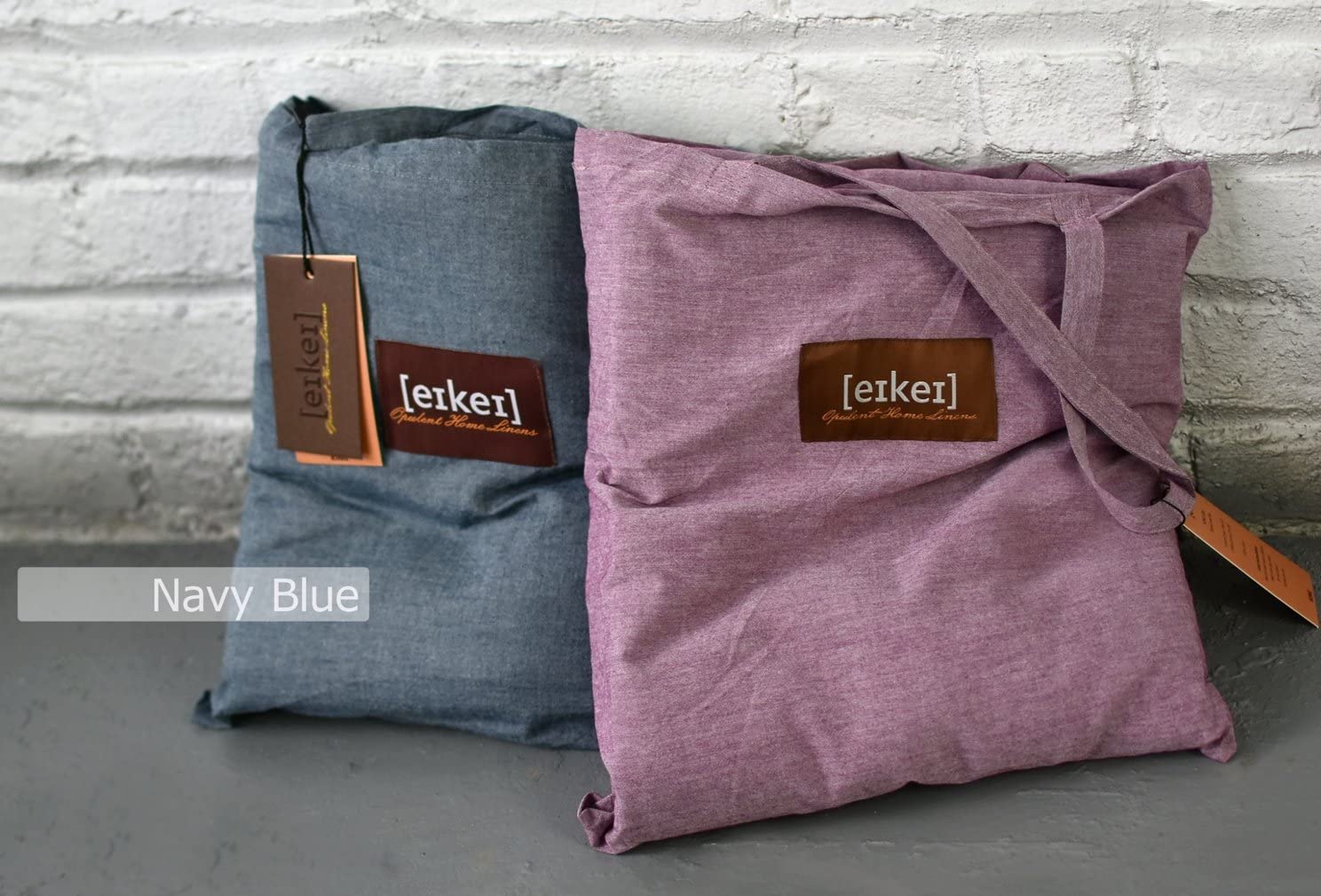 Premium Washed Cotton Chambray Duvet Cover Set - Soft & Breathable Solid Navy Blue King Size Bedding - Modern Casual Style with Natural Wrinkled Look - Perfect for Master Bedroom, Guest Room & Vacation Homes