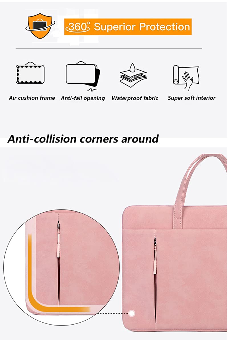 Slim Waterproof 13 Inch Laptop Case with Handle - 360° Protective Laptop Briefcase Bag for MacBook Pro 13.3, MacBook Air & Notebook Computers | Perfect for Business Travel, Commuting & Office Use