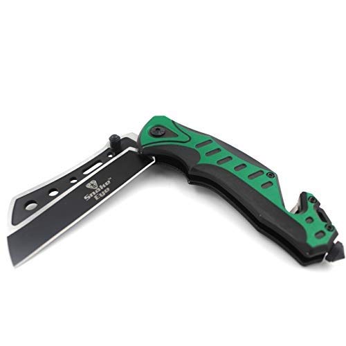 Tactical Folding Knife - Snake Eye EDC Two Tone Razor Blade | Stainless Steel Pocket Knife for Outdoor Survival & Everyday Carry | Compact One-Hand Operation | Perfect for Camping, Hiking & Emergency Use (Green)
