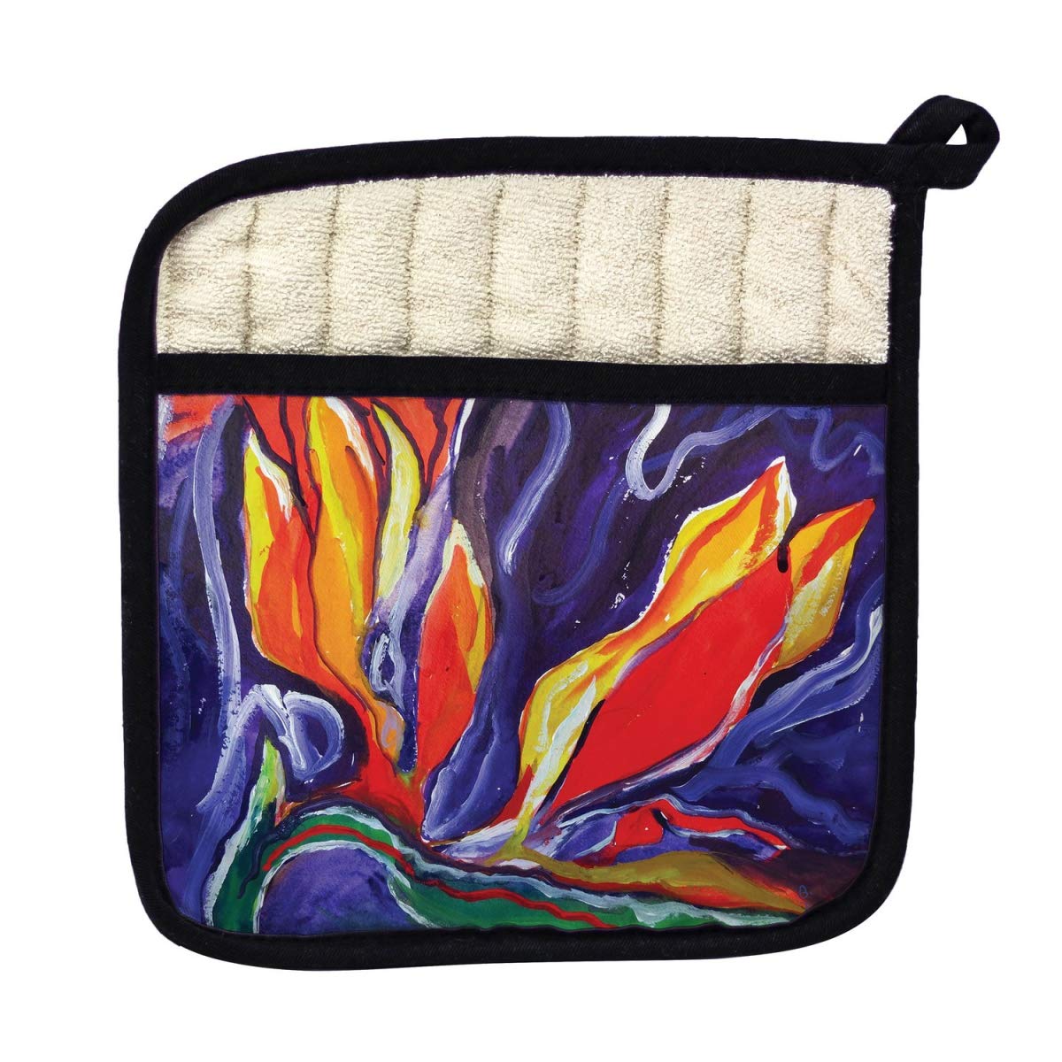 Betsy Drake PT545 Purple Paradise Pot Holder - Heat Resistant Kitchen Oven Mitt for Cooking, Baking, and Grilling - Perfect for Home, Restaurant, and Outdoor BBQ Use