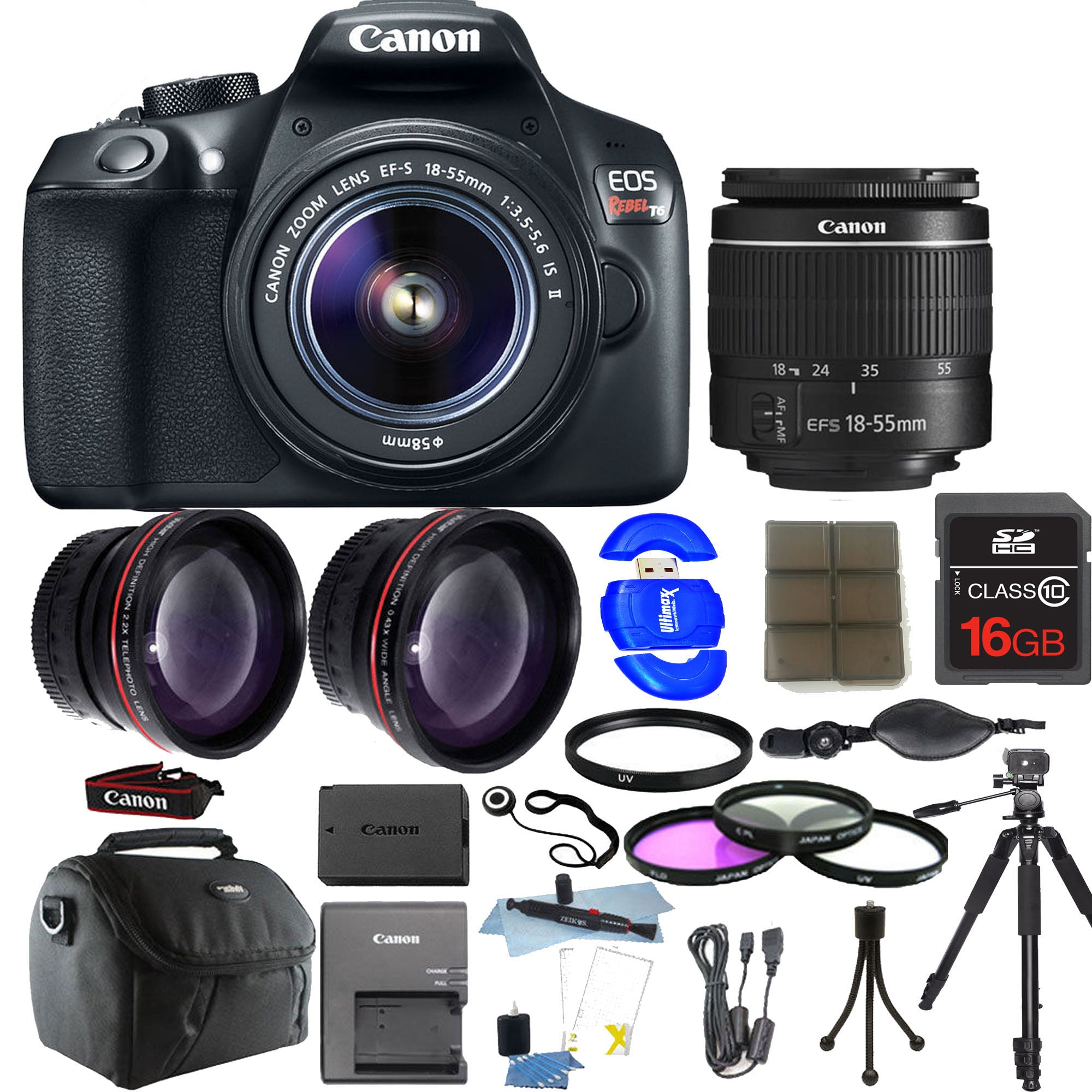 Canon EOS Rebel T6/2000D DSLR Camera with 18-55mm Lens Kit | WiFi & NFC Enabled | Perfect for Beginners, Travel Photography & Vlogging