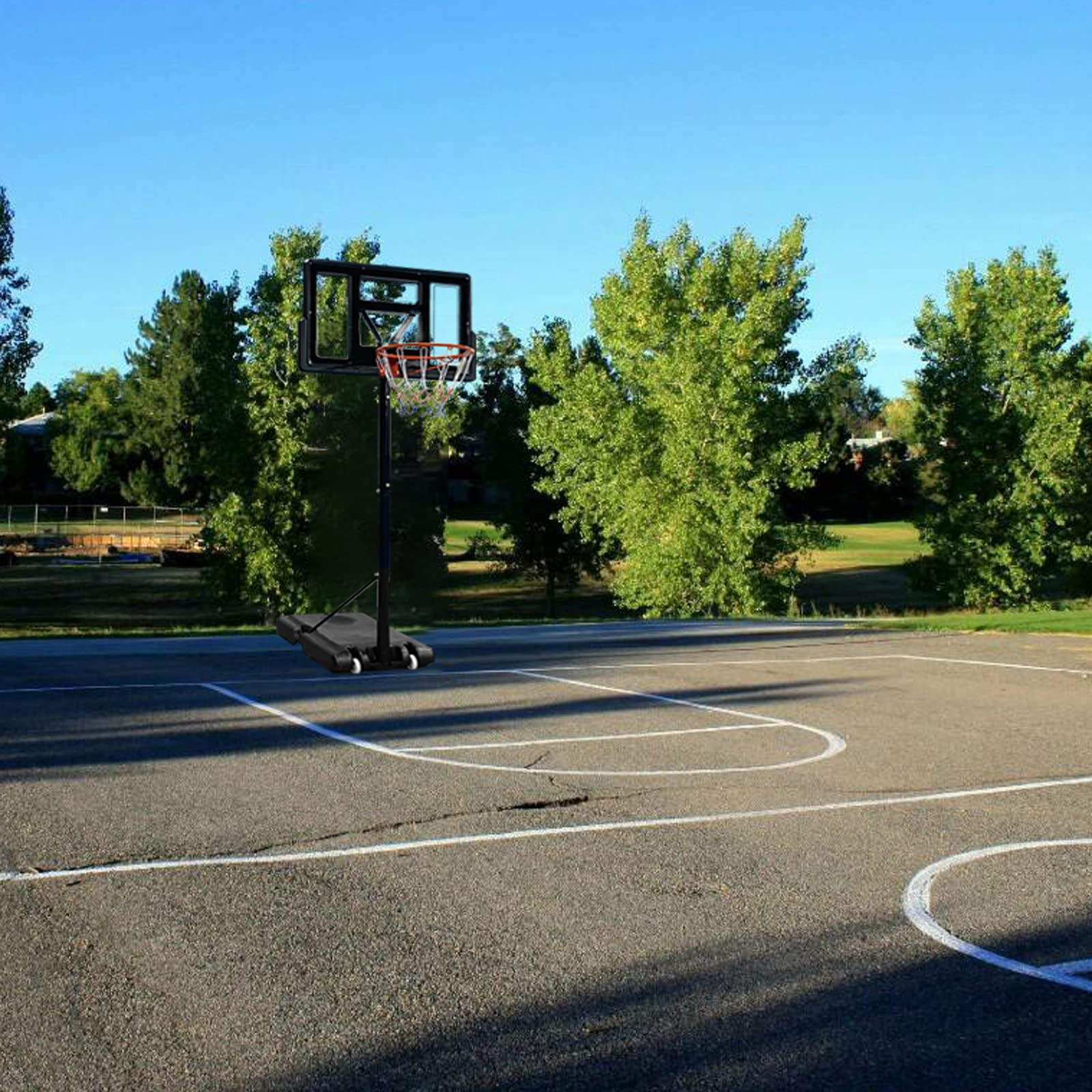 Adjustable Height 230-305cm Indoor/Outdoor Basketball Hoop Stand with Pump & 2 Basketballs - Portable Basketball Goal System for Kids & Adults - Perfect for Driveway, Backyard, and Gym Practice