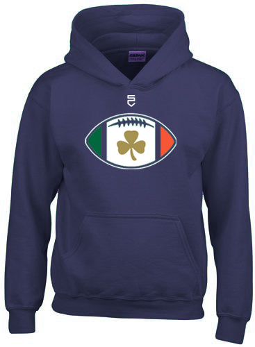 Marcus Freeman Ireland Flag Football BLUE Hoodie Sweatshirt - Comfortable Pullover Hooded Sweater for Fans, Sports & Casual Wear - Perfect for Game Day, Tailgating and Cool Weather