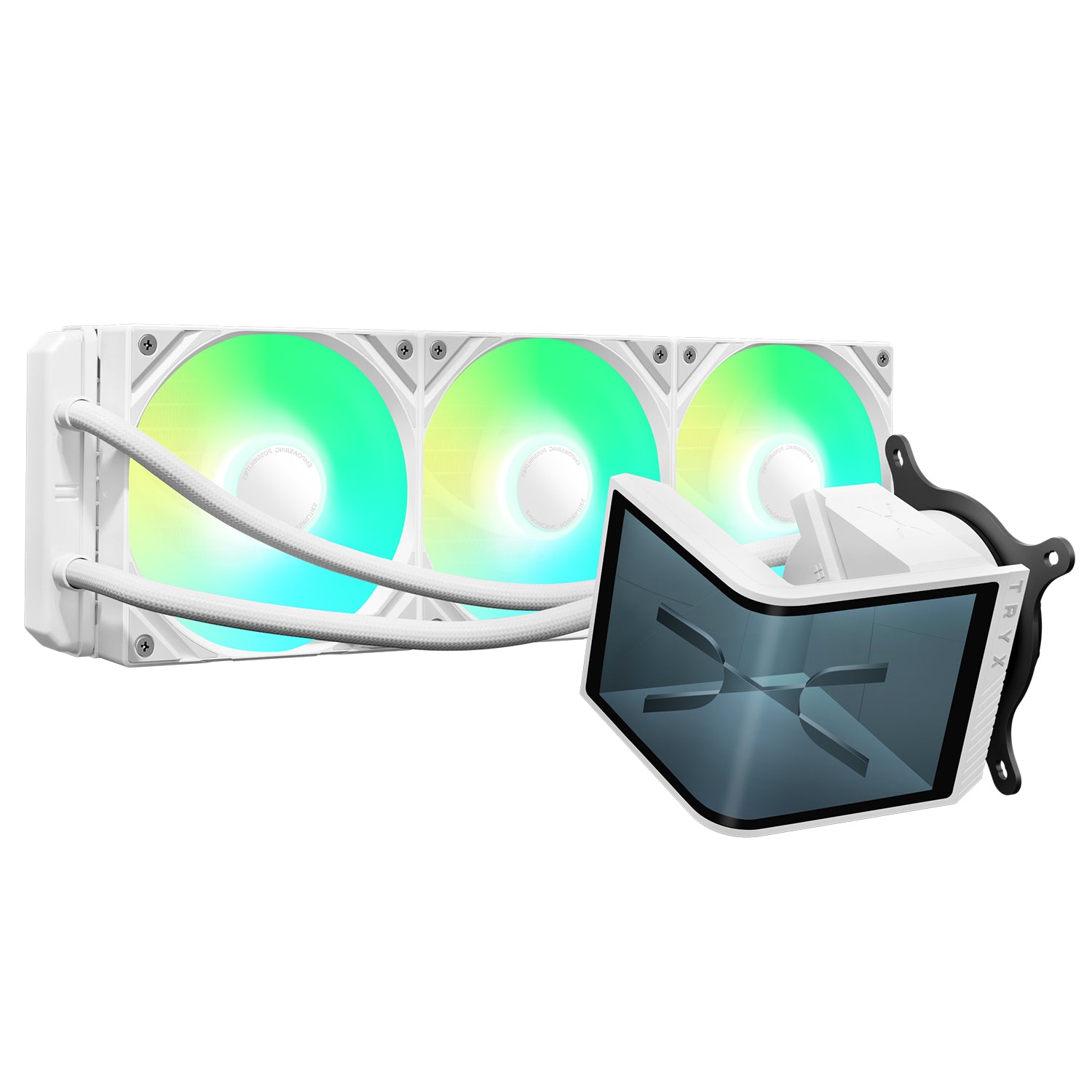 TRYX PANORAMA SE 360mm AIO Liquid CPU Cooler with ARGB Lighting - Black/White | High-Performance Cooling for Gaming PCs & Workstations | Perfect for Overclocking & Silent Operation