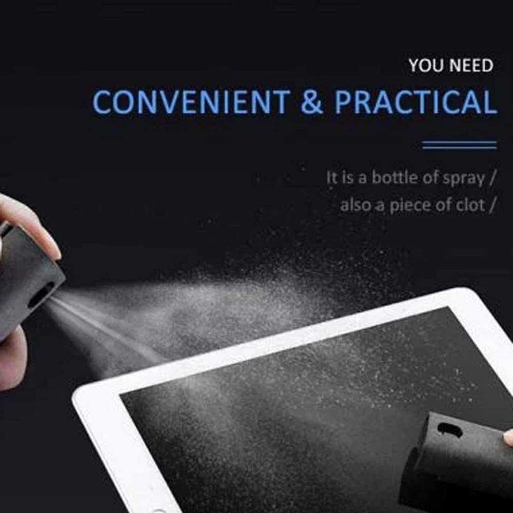 3-in-1 Anti-Fingerprint Screen Cleaner Kit - Reusable & Safe for All Phones, Laptops, Tablets - Removes Smudges, Dust & Oil - Includes Screen Cleaning Spray & Microfiber Cloth (Gray) - Perfect for Home, Office & Travel Use