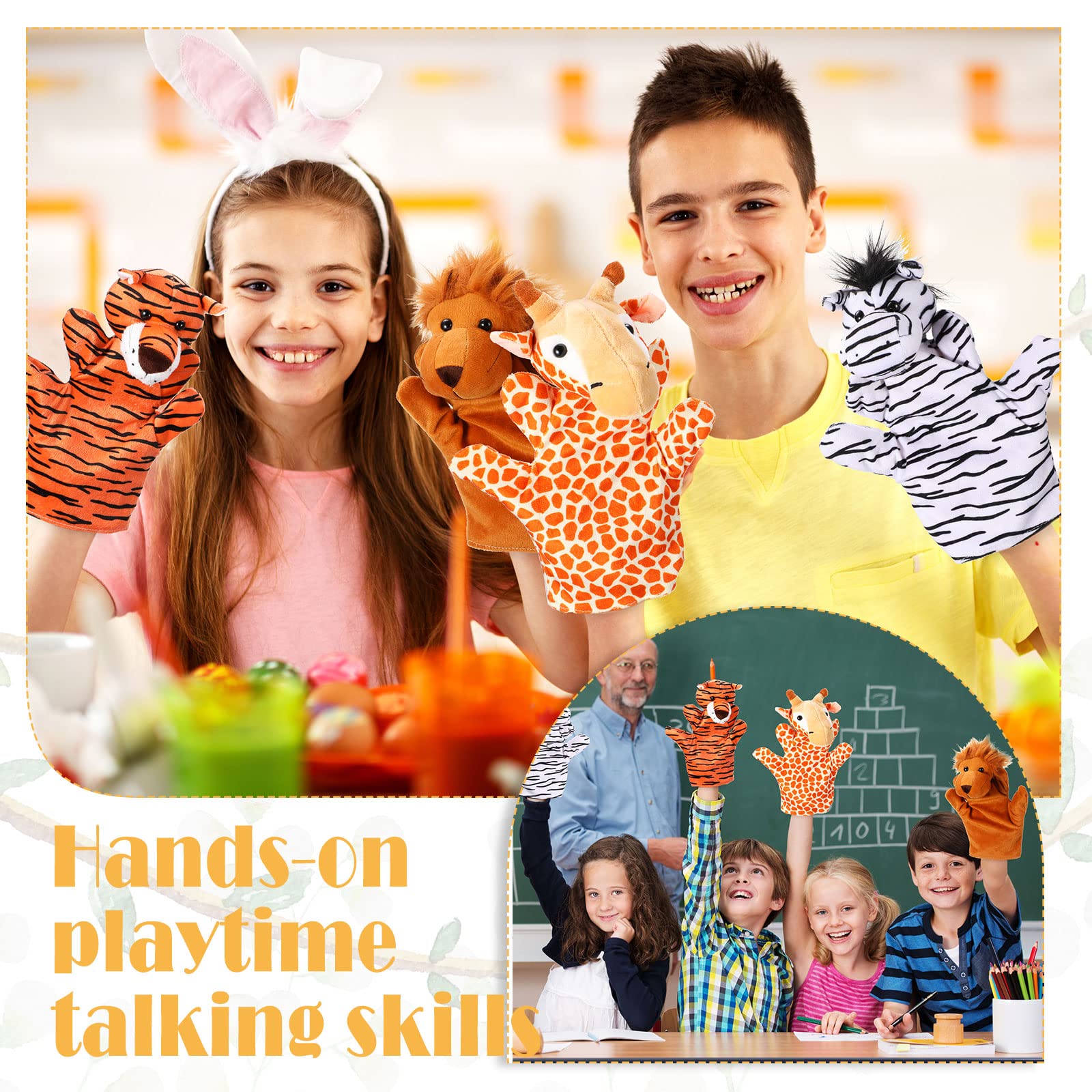 Shappy 24-Piece Zoo Animal Hand Puppets Set - Soft Plush Educational Toys for Kids, Toddlers Storytelling & Role Play (24 Styles) - Perfect for Classroom Activities, Birthday Gifts & Interactive Learning