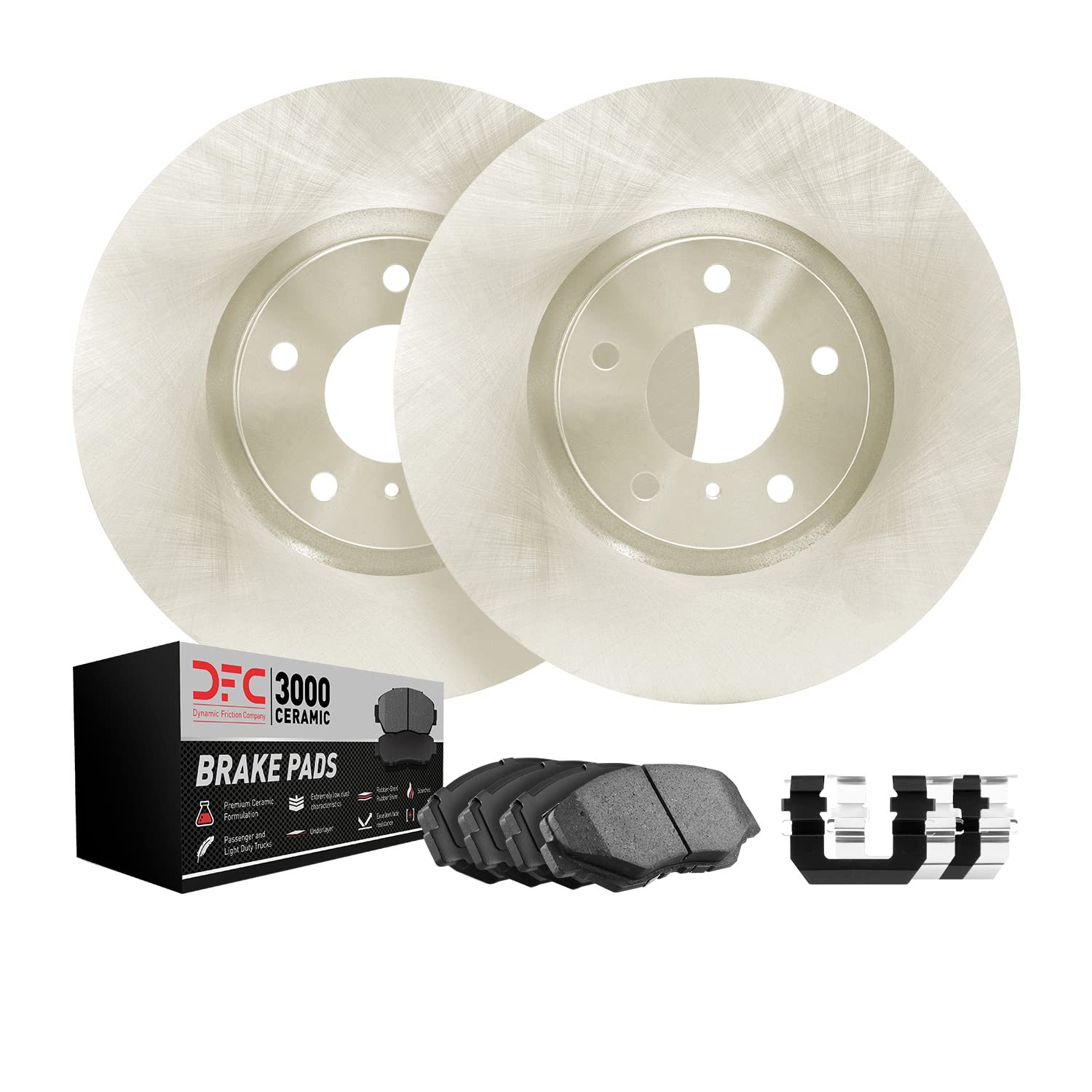 Premium Ceramic Front Brake Pads & Rotors Kit - High Performance Braking System for Cars, Trucks & SUVs | DFC Dynamic Friction Company | Perfect for Daily Commuting, Highway Driving & Heavy Loads | Ideal for Stop-and-Go Traffic, Mountain Roads & Towing Trailers