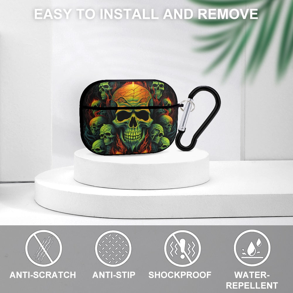 Skull Apple AirPods Pro Case - Gothic Horror Style Protective Cover for AirPods Pro 1/2/3 Gen | Perfect for Halloween, Cosplay & Punk Fashion Accessories