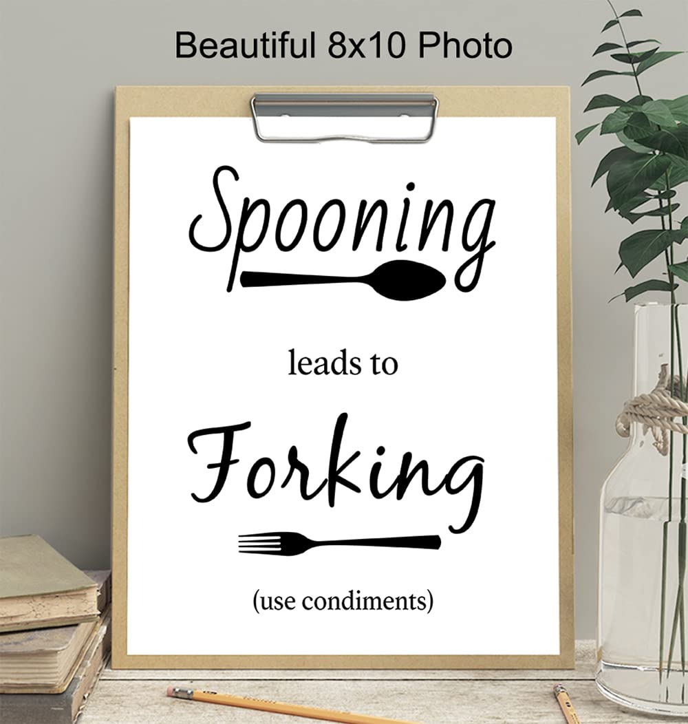Funny Kitchen Decor & Wall Art - Unique Cafe & Dining Room Decorations - Perfect Gift for Home & Restaurant Use