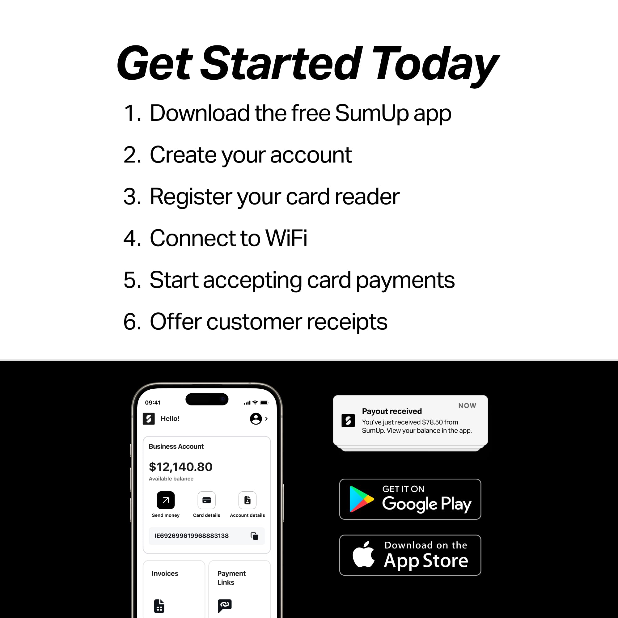 SumUp Solo + Printer Bundle - Portable Credit Card Payment Terminal with Full Touch-Screen, Free SIM Card & Mobile Data - Ideal for Retail Stores, Food Trucks & Mobile Businesses