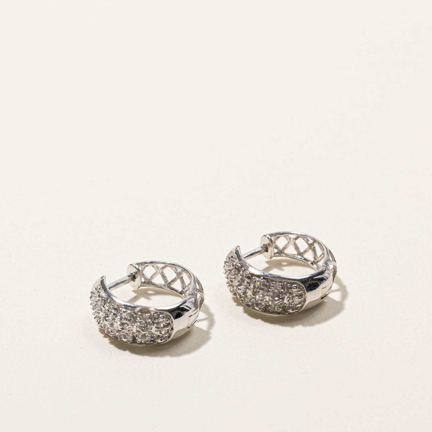 0.08ctw Cluster Diamond Huggie Hoop Earrings for Women - Dainty & Elegant Everyday Jewelry Gift for Her - Perfect for Parties, Weddings & Date Nights