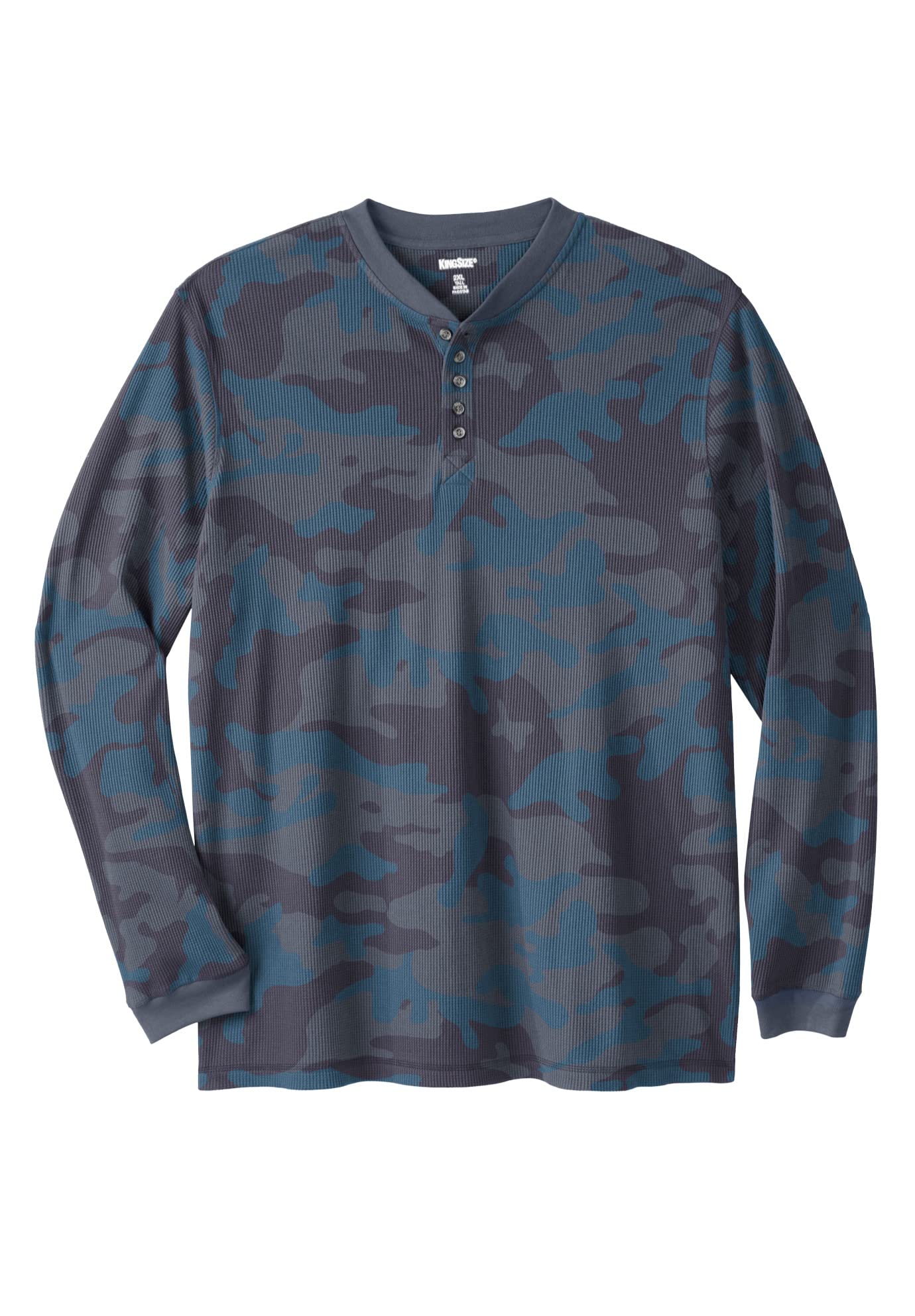 KingSize Men's Big & Tall Waffle-Knit Thermal Henley Long Sleeve Shirt - Warm Winter Base Layer for Cold Weather, Outdoor Activities & Layering