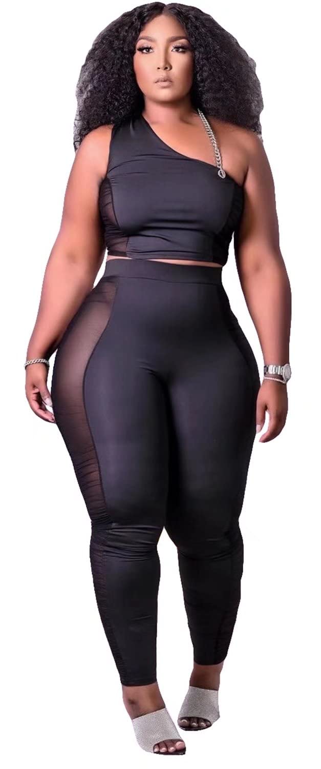 Women's 2 Piece Tracksuit Set - Sleeveless Tank Top & High Waisted Yoga Leggings | Gym Activewear for Running, Workout & Lounge Wear