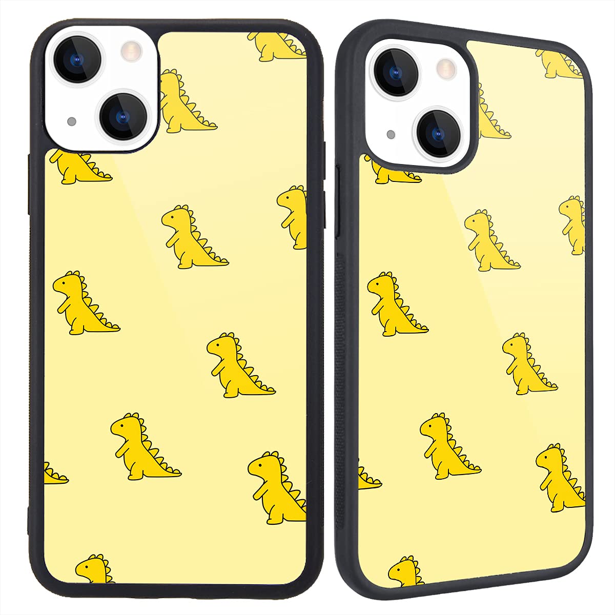 MAYCARI iPhone 13 Pro Max Case - Cute Yellow Dinosaur Design, Hard Back & Soft TPU Bumper Protective Cover for Women & Girls | Perfect for School, Work & Everyday Use