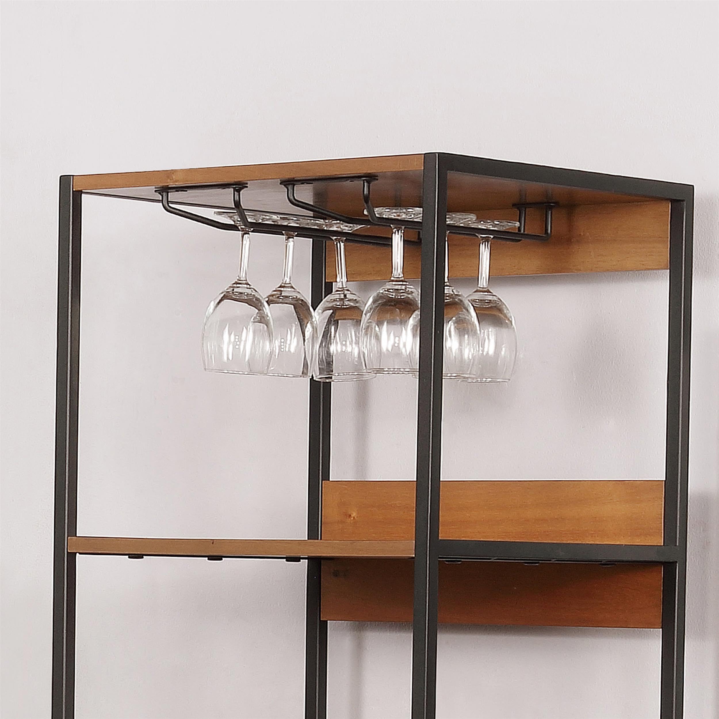 Furniture of America Amarone Wood Multi Storage Wine Rack - Natural Finish for Home Bar, Kitchen, Dining Room & Wine Cellar Organization