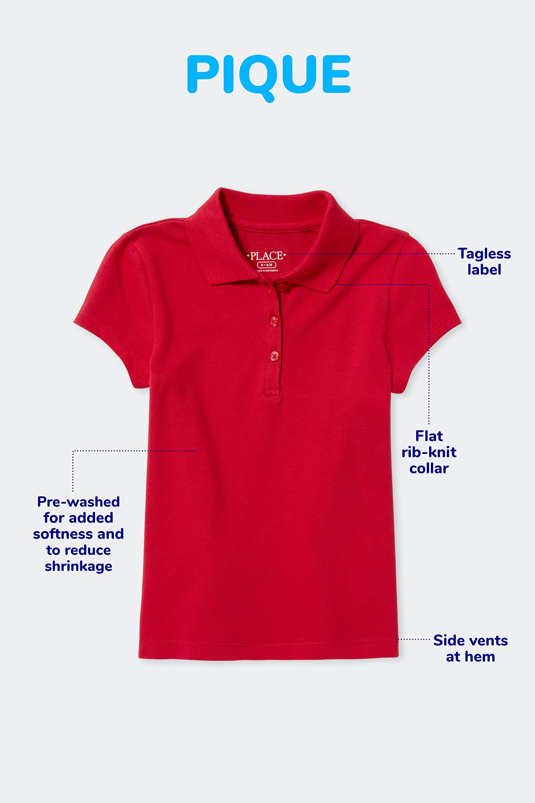 The Children's Place Boys' Long Sleeve Pique Polo Shirt - Comfortable Cotton School Uniform & Casual Wear for Kids | Perfect for School, Playdates & Family Outings