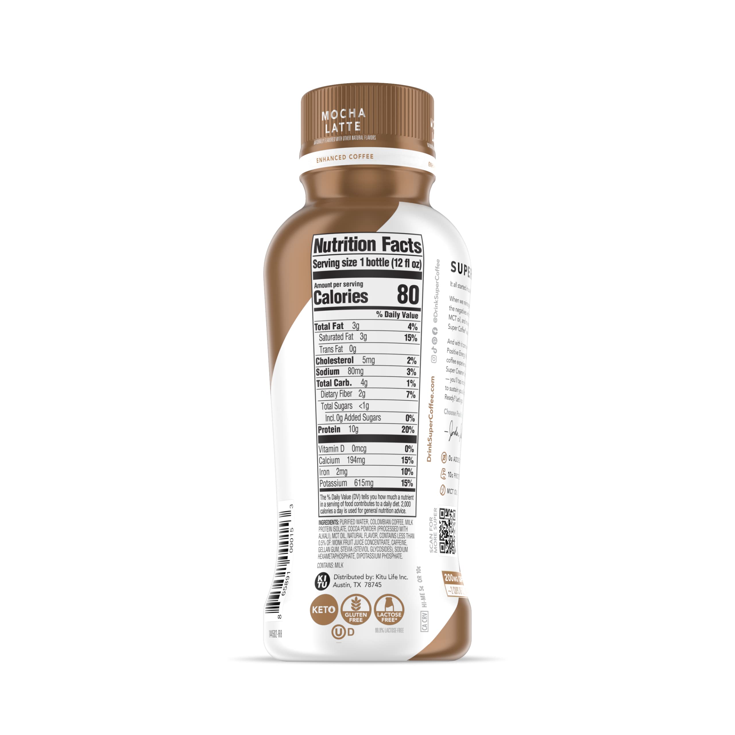 Keto Iced Coffee with 0g Added Sugar, 10g Protein & 80 Calories | Mocha Latte Flavor (12 Fl Oz, 6 Pack) - Soy Free, Gluten Free, Dairy Free | Perfect for Weight Loss, Keto Diet & On-the-Go Energy Boost