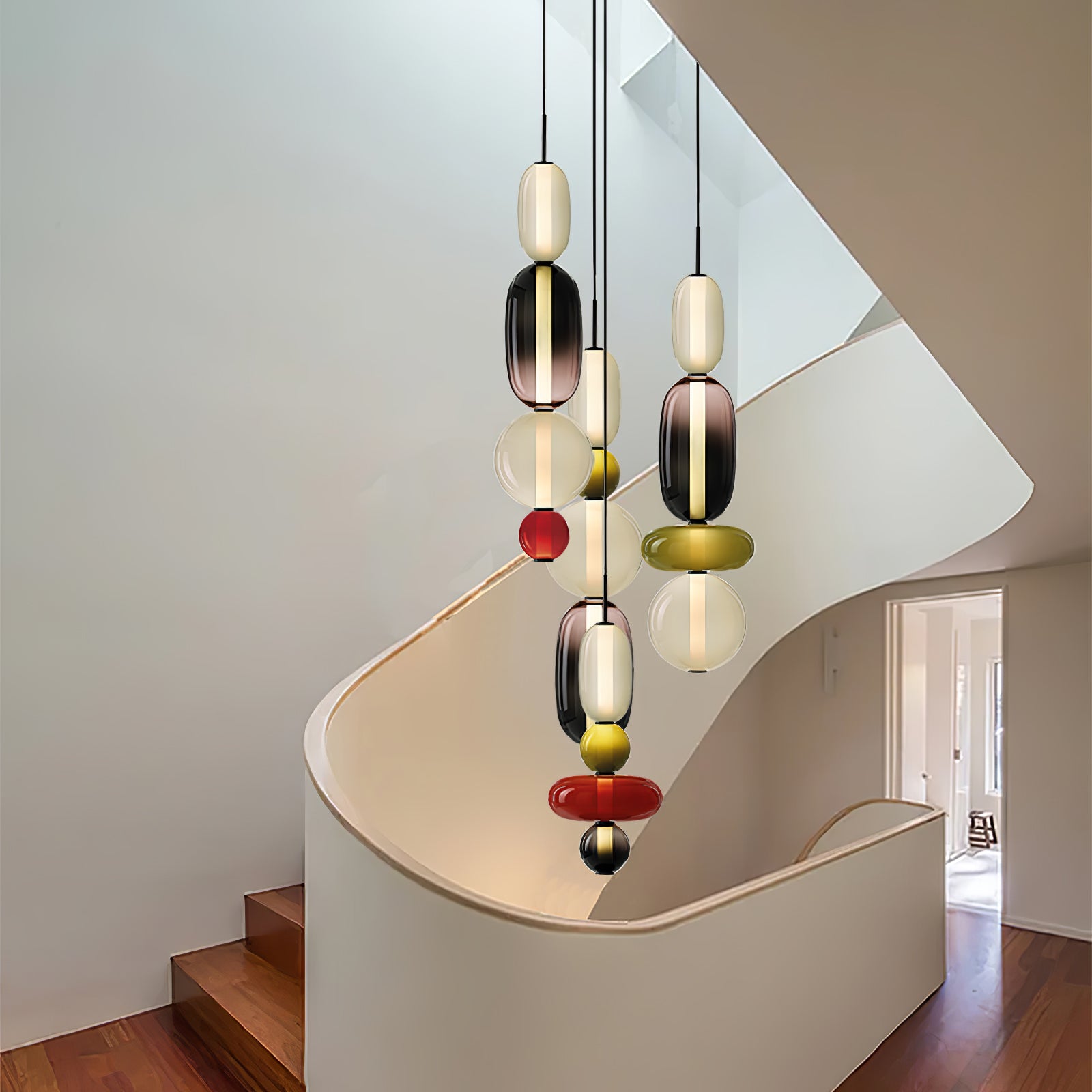Stylish Candied Glass Pendant Light Set - Modern Hanging Fixture for Dining Room, Kitchen Island & Bedroom Decor