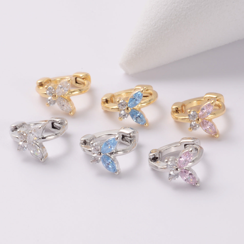 18K Rose Gold Butterfly Small Huggie Hoop Earrings for Women | Dainty & Elegant Jewelry Gift for Her | Perfect for Everyday Wear, Date Nights & Special Occasions