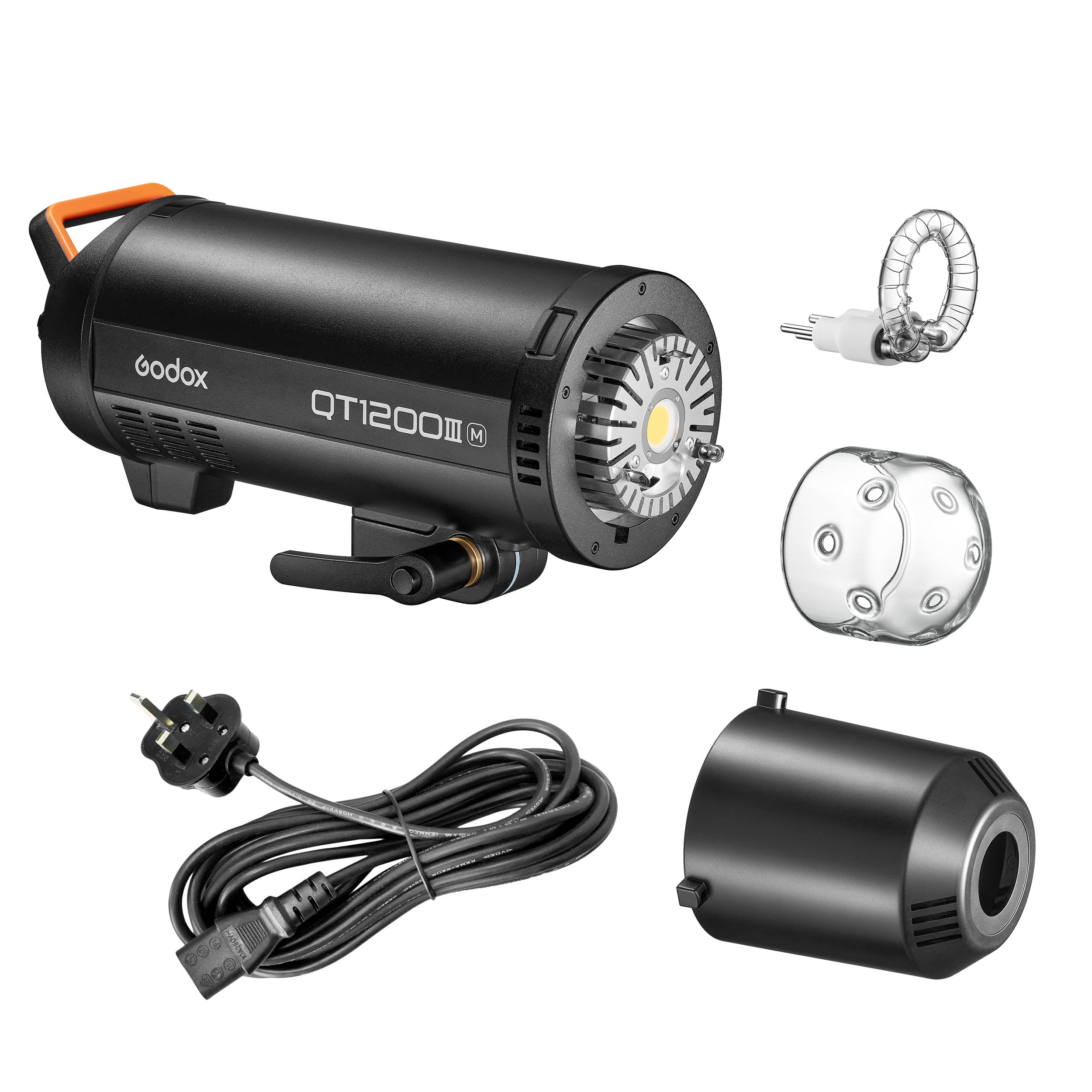 QT1200III Super Fast Flash Head with LED Modeling Lamp - Professional Studio Lighting for Photography & Videography - Perfect for Portraits, Product Shots, and Events