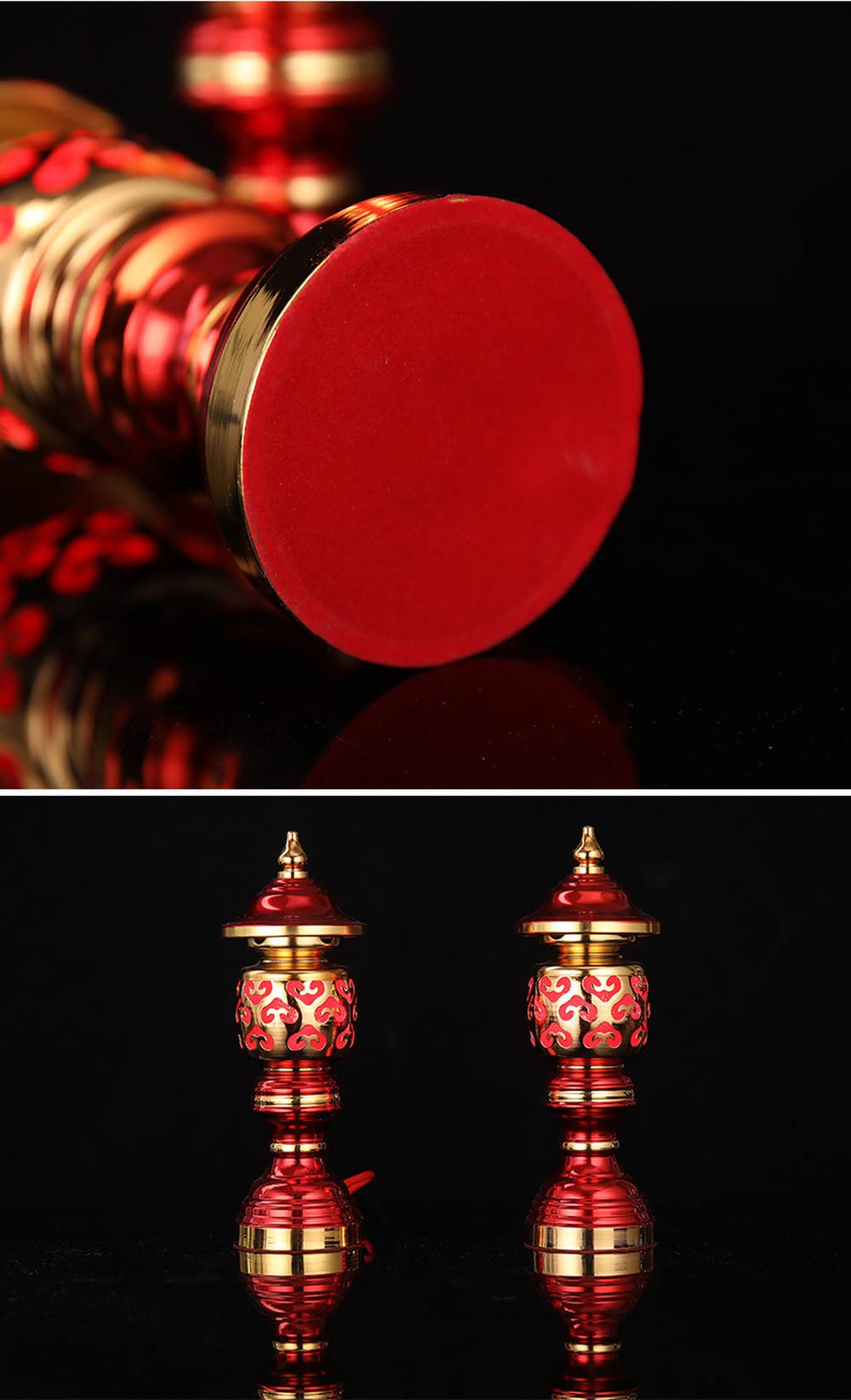 24cm LED Alloy Guanyin Wealth Lamp - Buddhist Altar Light for Home Temple Decor, Meditation & Spiritual Enlightenment (1 Pair)