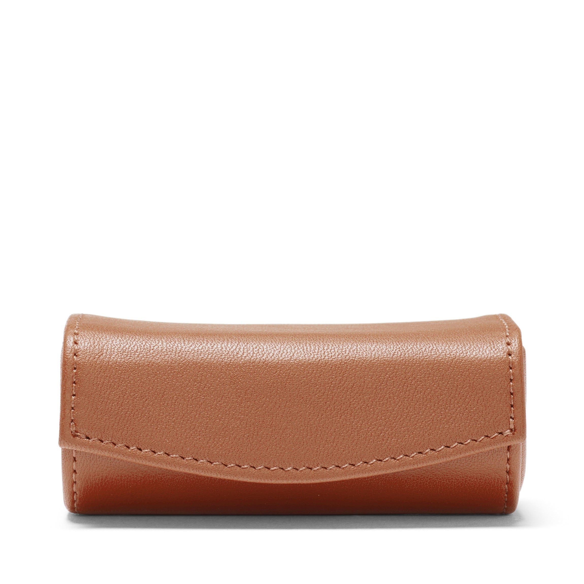 Luxury Leather Lipstick Holder Case - Cognac Brown for Women | Elegant Cosmetic Organizer | Perfect for Travel, Parties & Everyday Use