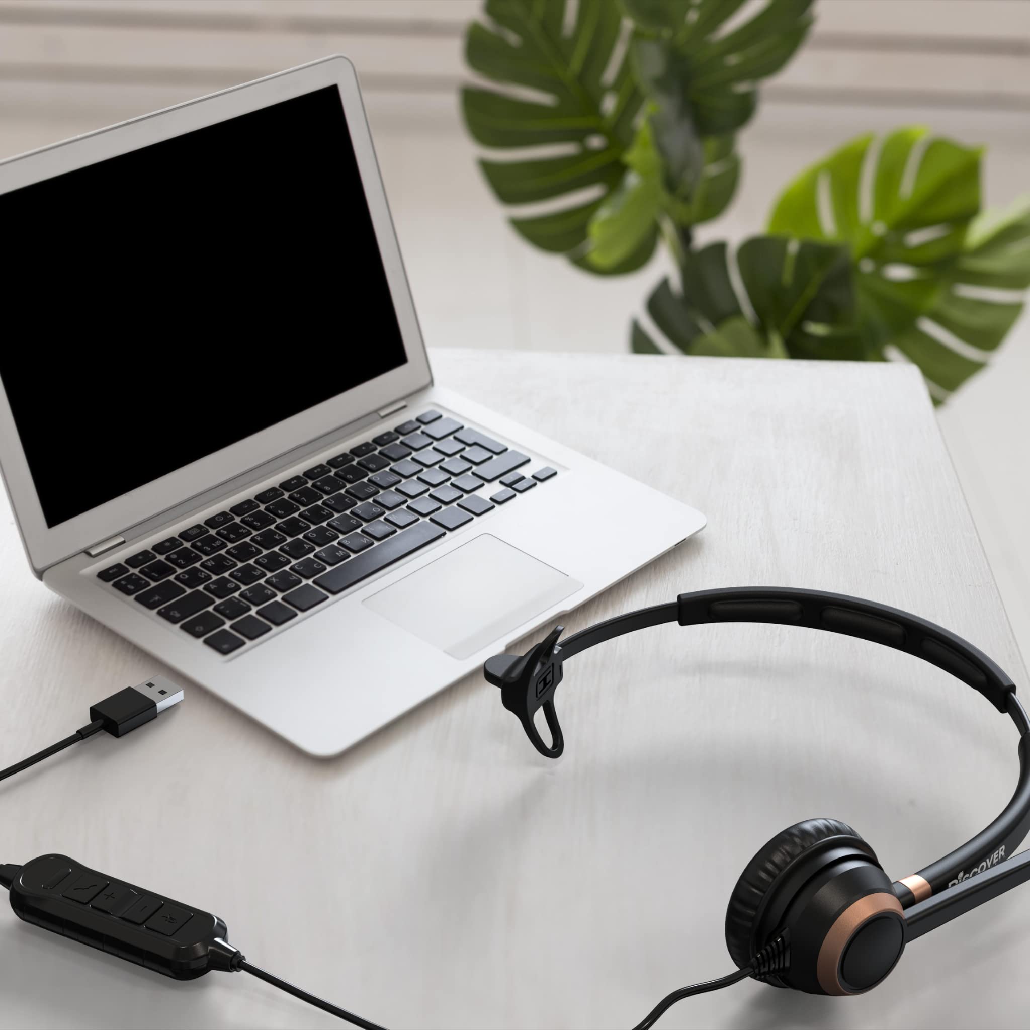 D711U Professional USB Wired Headset with Noise-Canceling Mic for PC, Laptop, Mac - Compatible with Teams, Zoom, Webex, Skype | Perfect for Remote Work, Online Meetings, Call Centers & Home Office Use