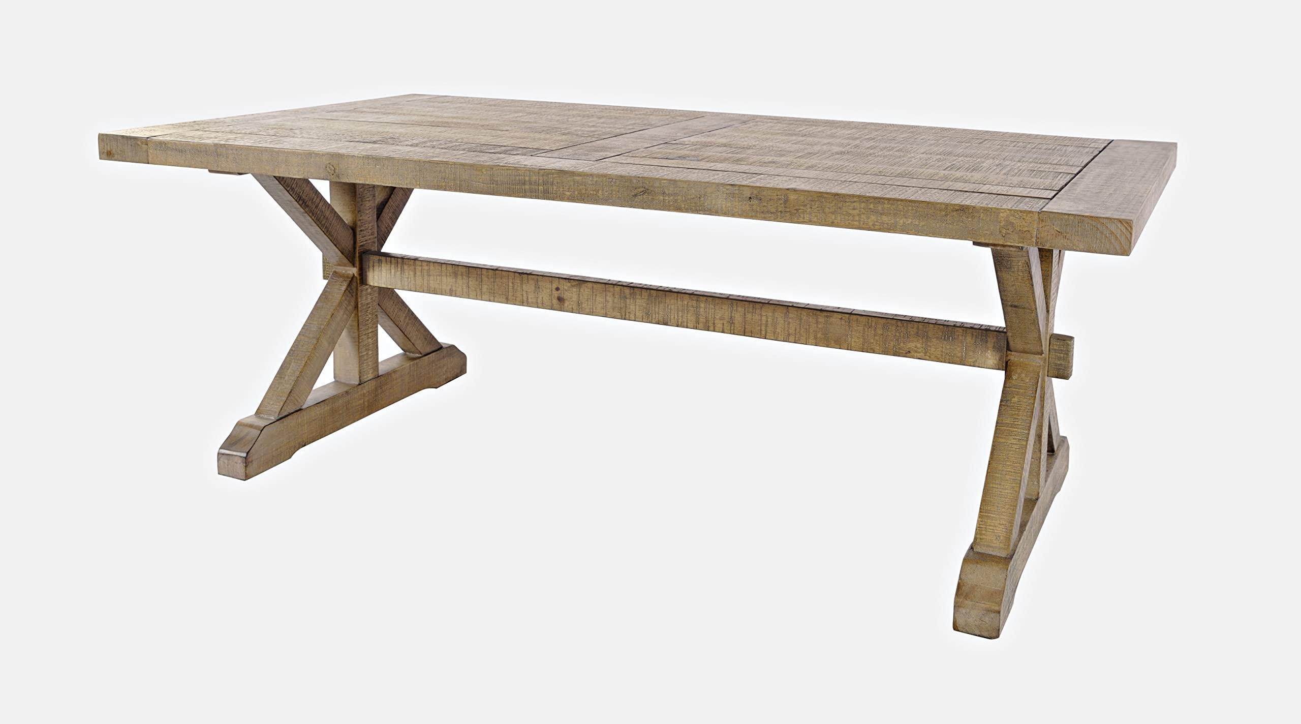 Jofran Carlyle Crossing Distressed Rustic Solid Wood Coffee Table - Farmhouse Style Living Room Furniture for Home Decor, Perfect for Living Spaces, Family Rooms & Cozy Lounges