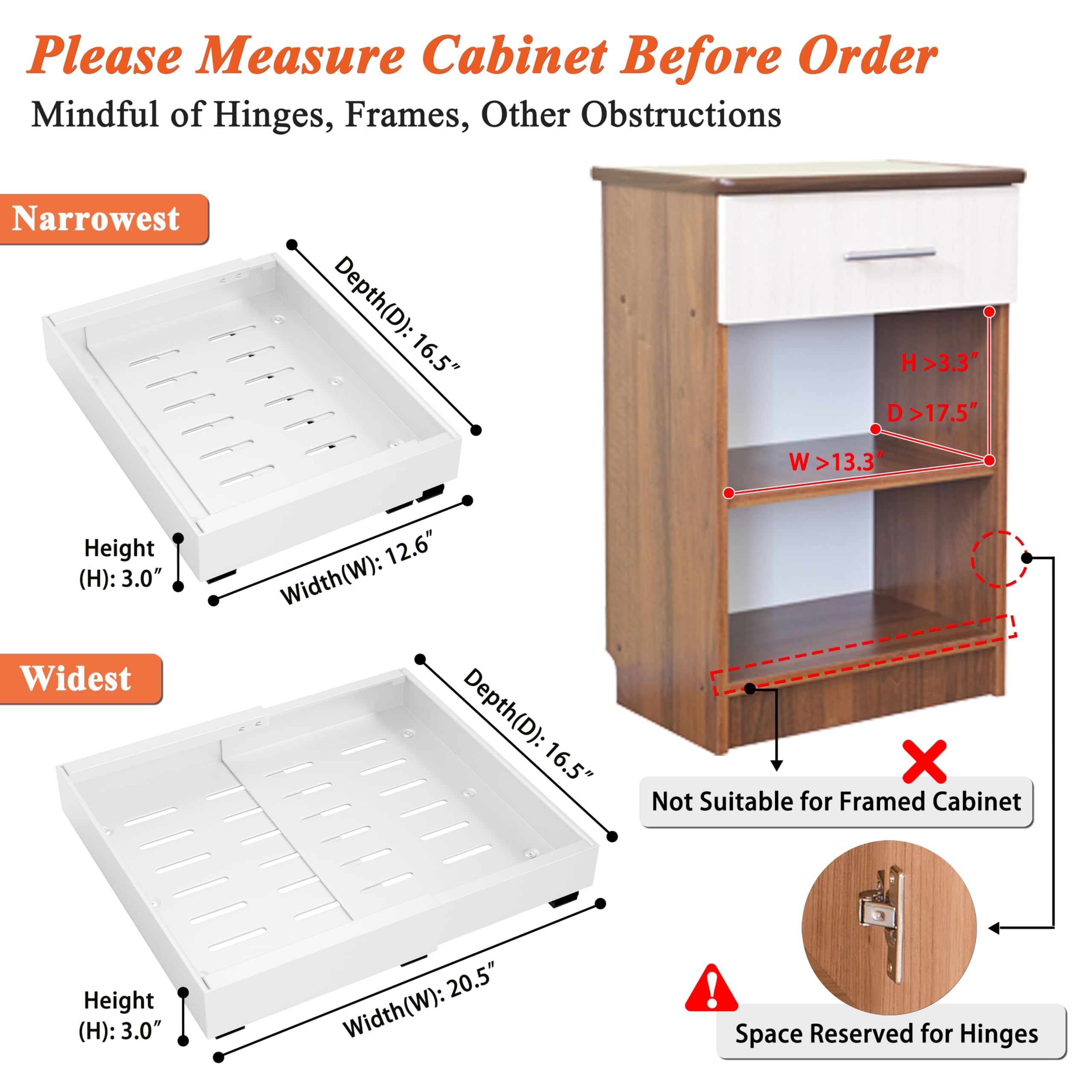 Heavy Duty Expandable Pull Out Cabinet Organizer (12.6