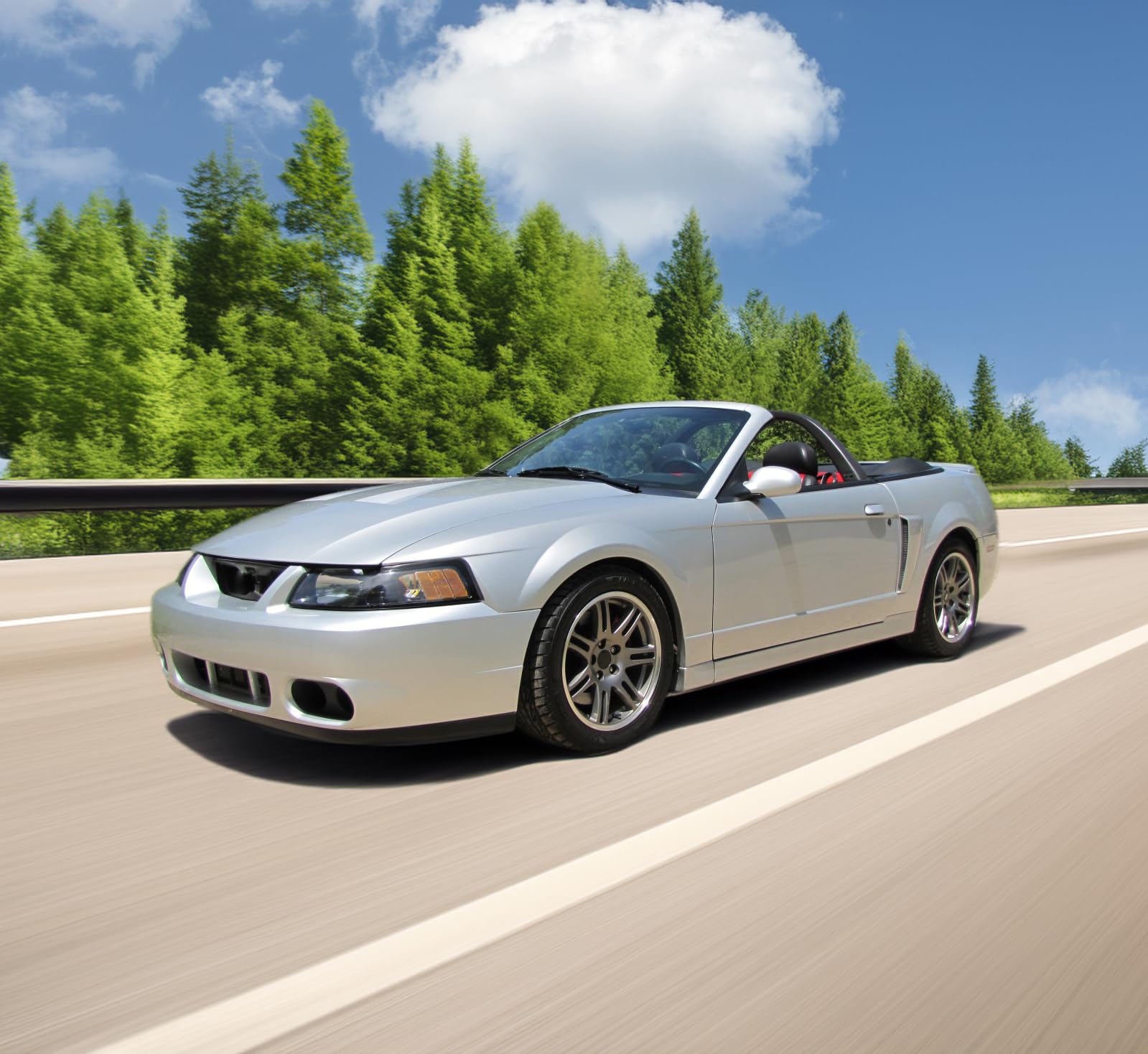 IKON MOTORSPORTS Black PU Front Bumper Lip Spoiler for 2003-2004 Ford Mustang SVT - Factory Style Under Chin Finisher | Enhances Aerodynamics & Aggressive Look | Perfect for Car Shows, Racing & Street Performance