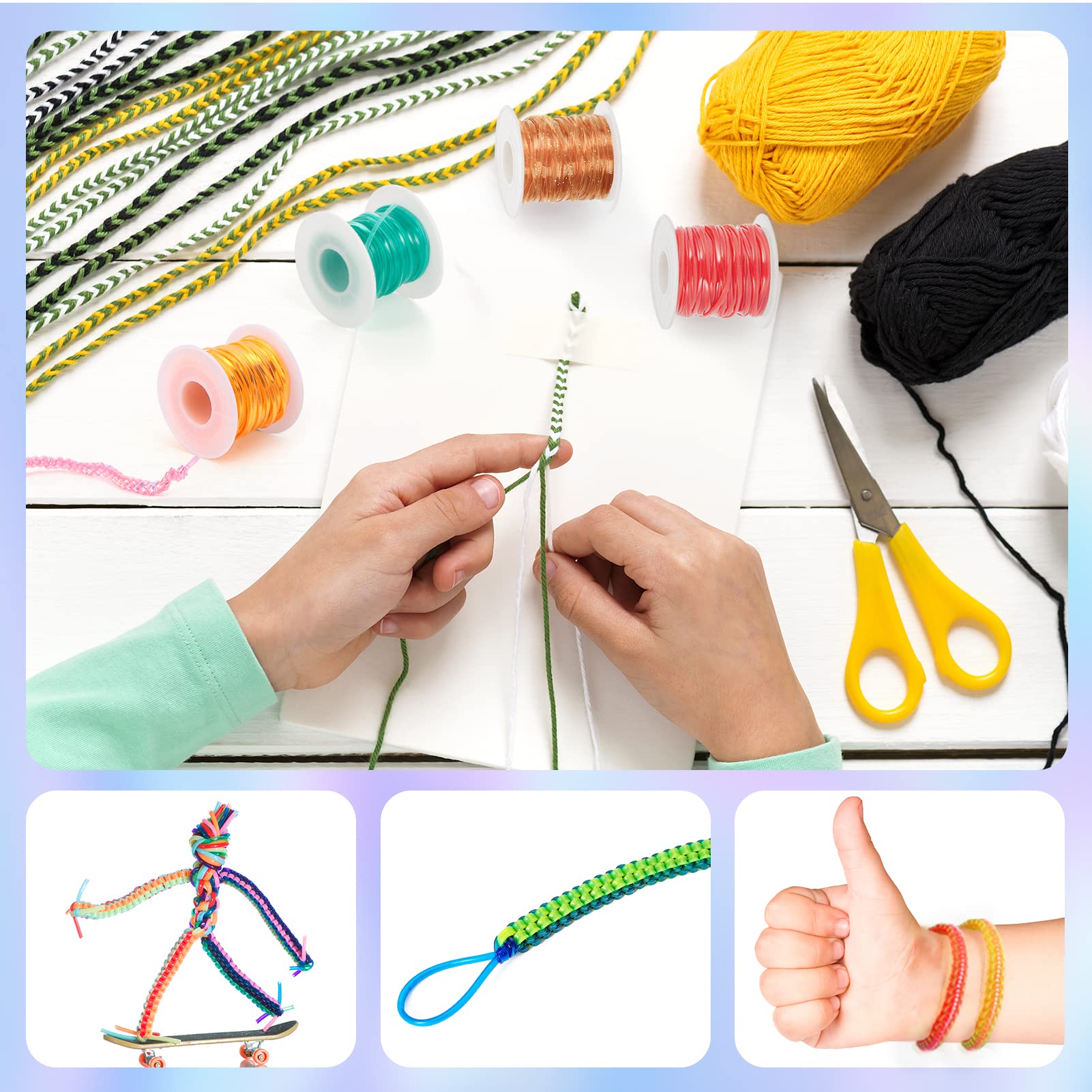 Colorful Plastic Lacing String for DIY Crafts - 24 Rolls, 788 Feet - Perfect for Bracelets, Keychains & Lanyards