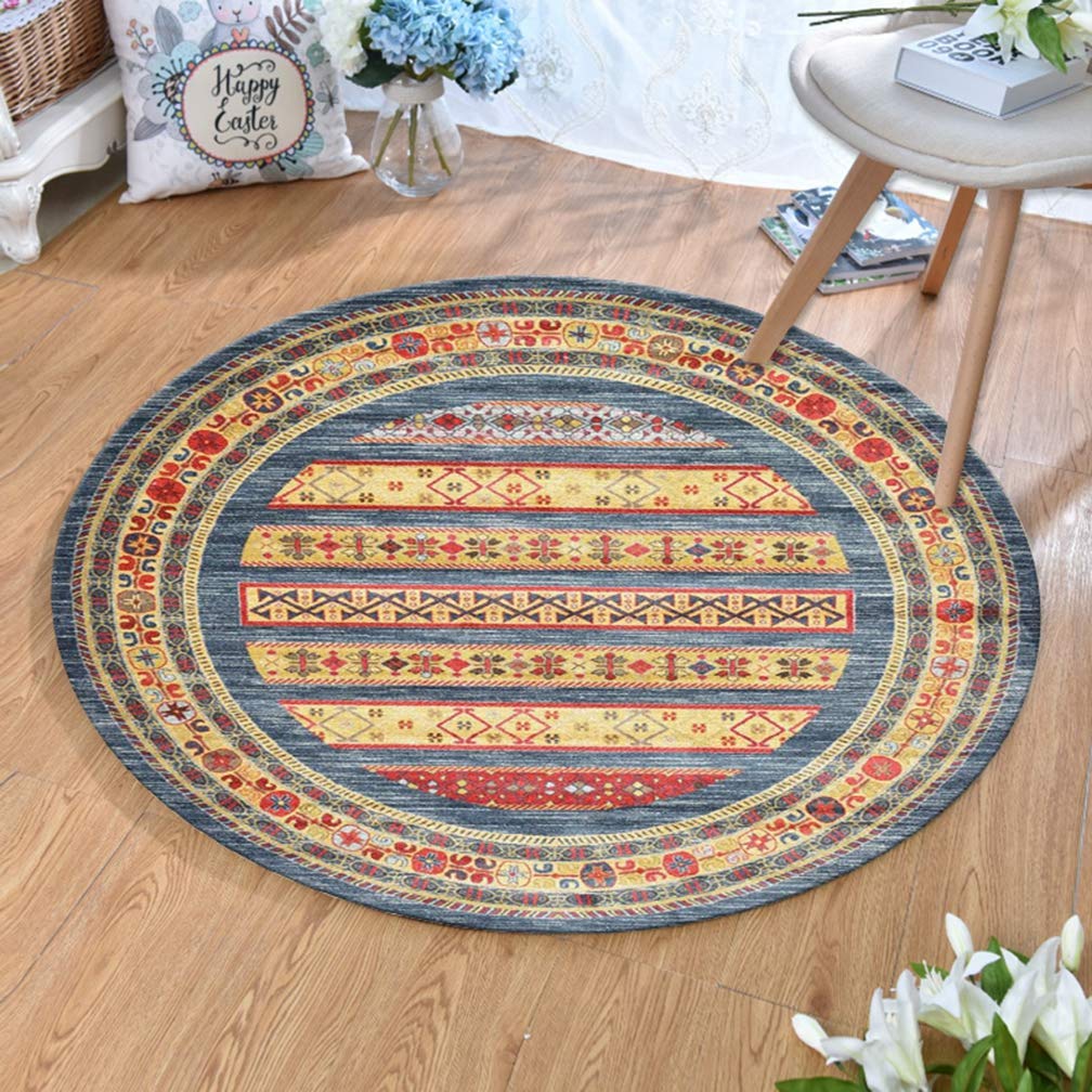MOXIC 6' X 6' Round Area Rug - Soft Non-Slip Persian Heriz Carpet for Living Room, Bedroom, Nursery | Vintage Home Decor, Kids Crawling Mat, Bathroom Floor Covering - Perfect for Cozy Spaces & Play Areas