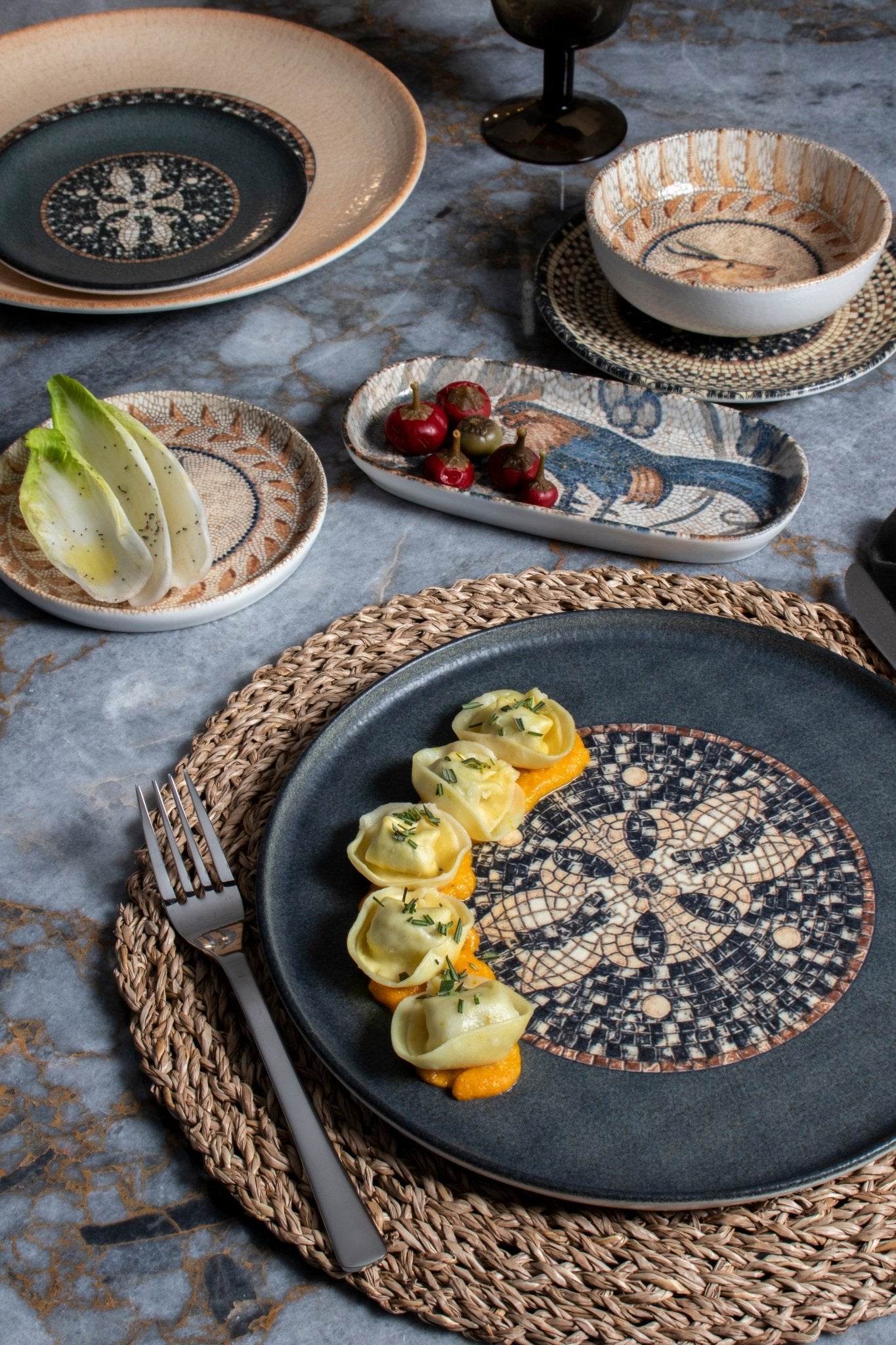 Ancient Mesopotamia Ceramic Bowl - 14cm (450cc) Handcrafted Pottery for Home Decor, Kitchen Use & Unique Gift Ideas