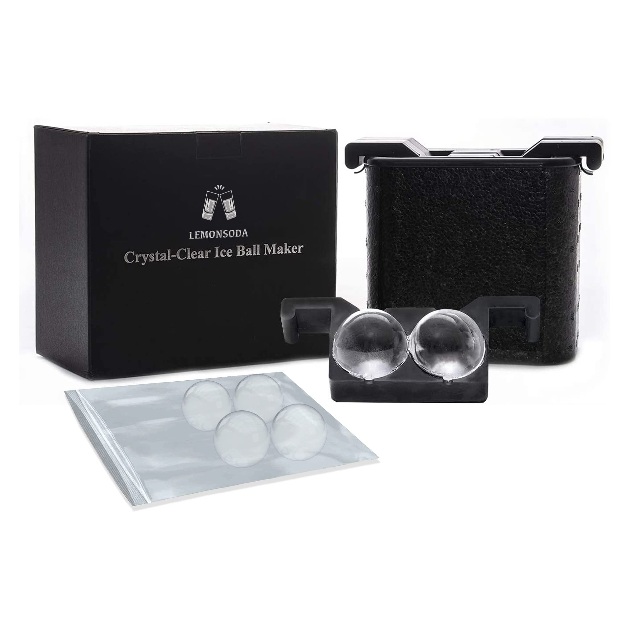 Premium Clear Ice Ball Maker - 2 Large 2.4