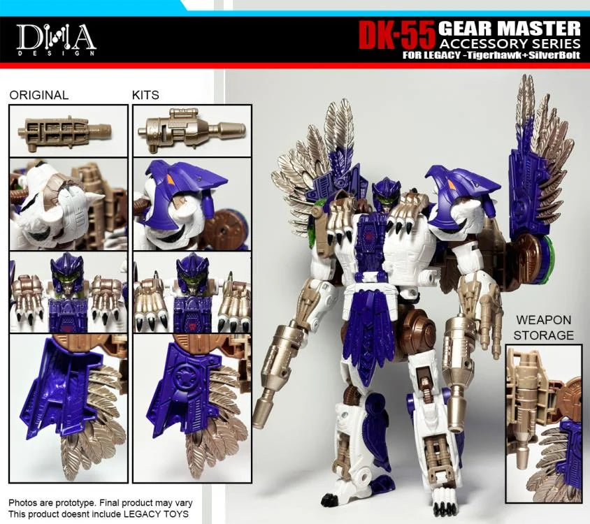 DNA Design DK 55 Upgrade Kit for Legacy Tigerhawk & Silverbolt - Transformers Gear Master Parts - Perfect for Collectors & Custom Figure Modifications