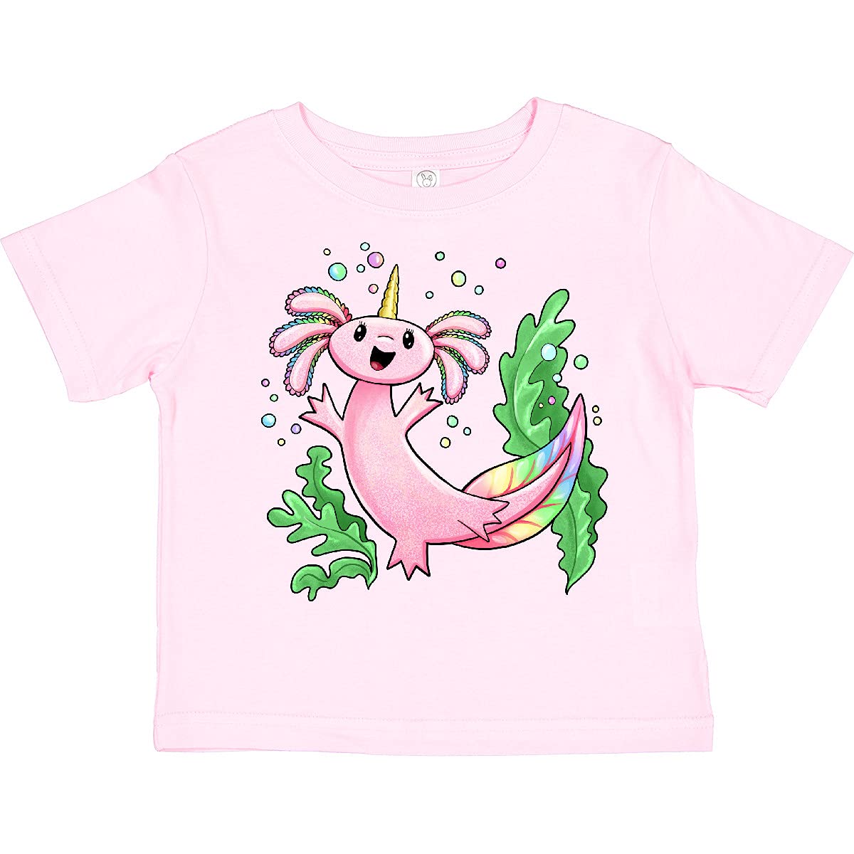 Inktastic Axolotl Unicorn with Rainbow Tail Toddler T-Shirt | Cute Kids Graphic Tee for Boys & Girls | Perfect for Birthday Gifts, Playdates & Casual Wear