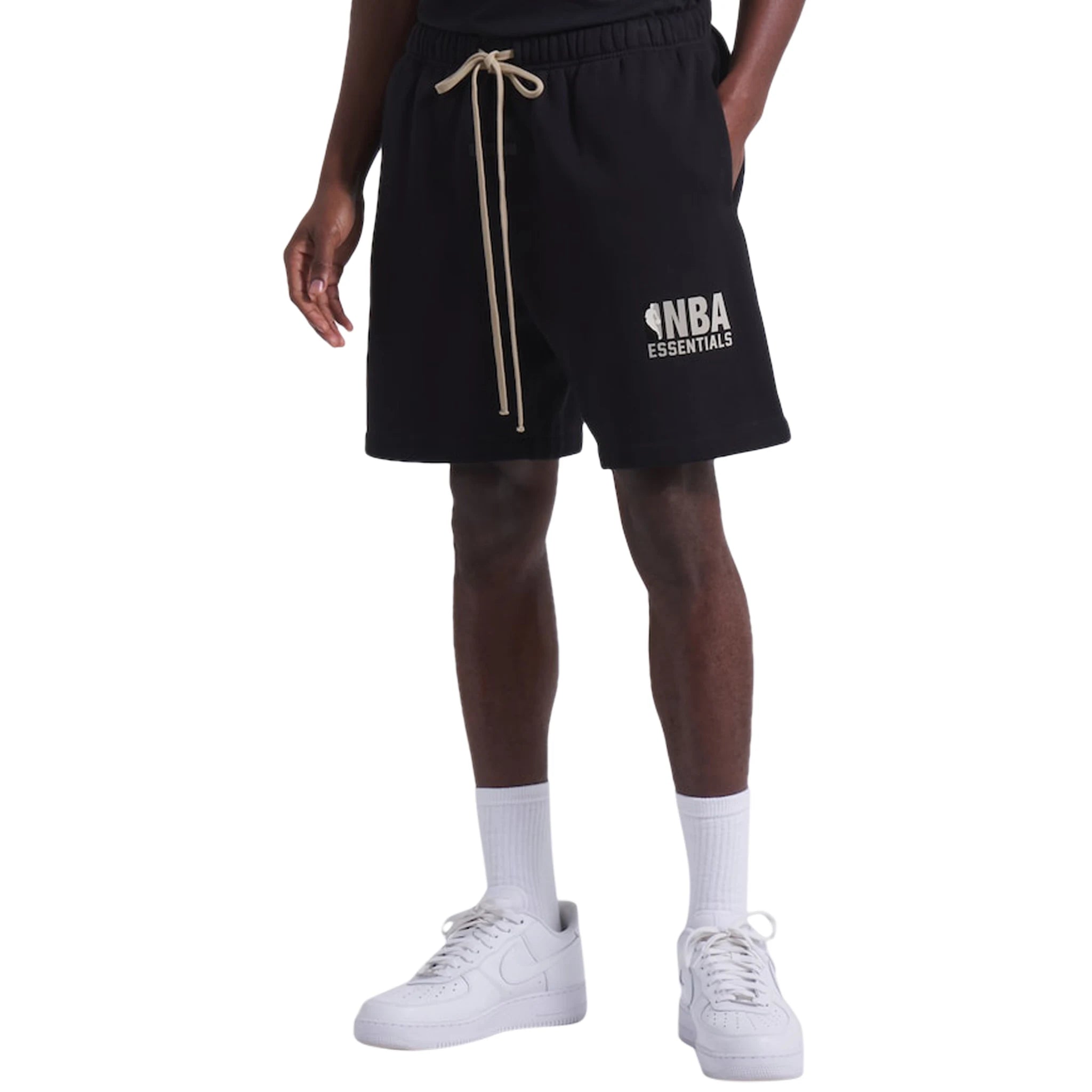 Fear of God Essentials x NBA Black Basketball Shorts for Men - Stylish & Comfortable Streetwear for Casual Wear, Gym, and Lounge