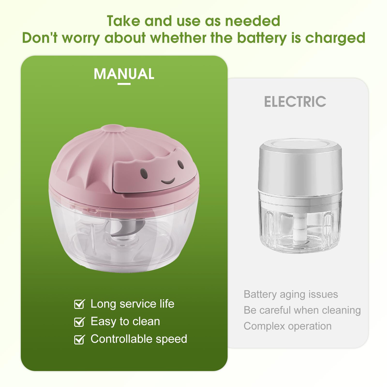 Premium Manual Food Chopper - Vegetable Cutter, Onion Dicer & Garlic Grinder with 160ML Container - Perfect for Meal Prep, Salads & Cooking at Home