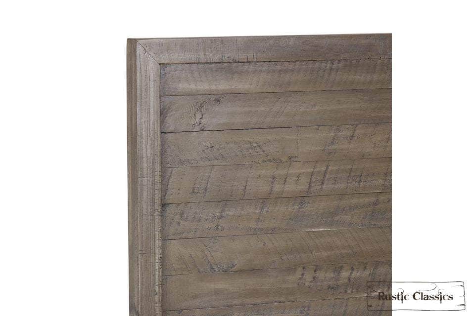 Whistler Grey Reclaimed Wood Platform Bed with 4 Storage Drawers - Queen & King Size - Perfect for Modern Bedroom, Guest Room & Small Space Organization