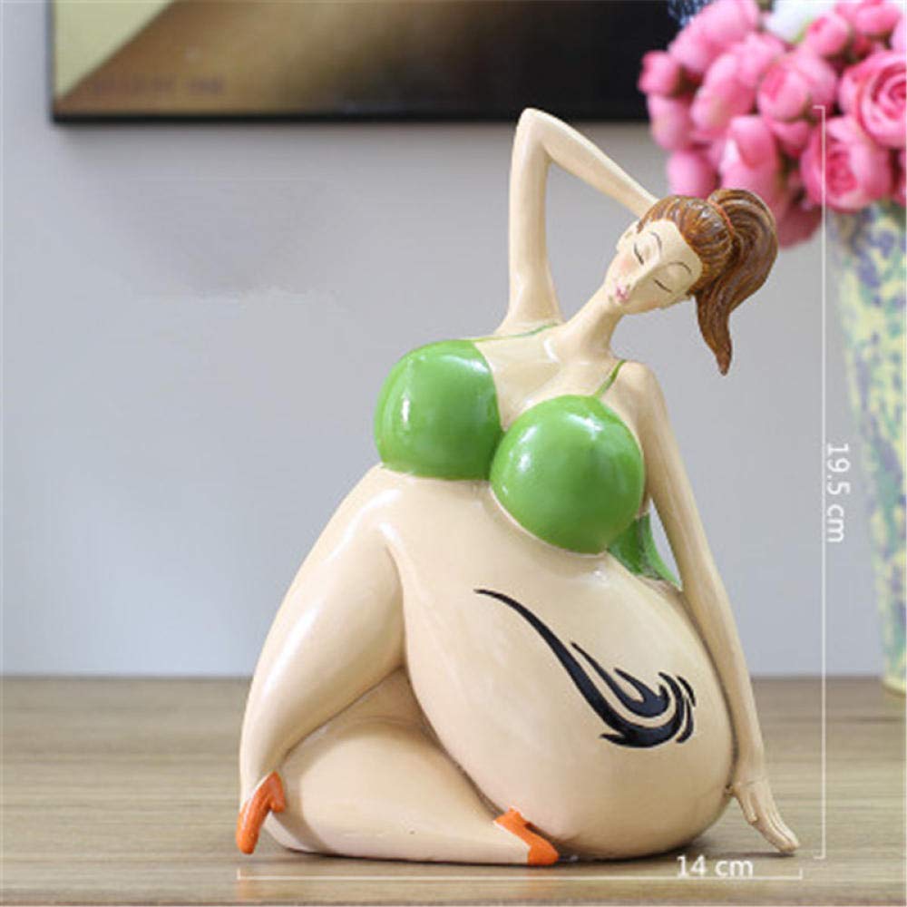 Abstract Body Art Sculpture - European Tattoo Beauty Statue, Plump Girl Figure for Home Decor, Mediterranean Style Ornament | Perfect for Living Room, Bedroom, or Office Decoration