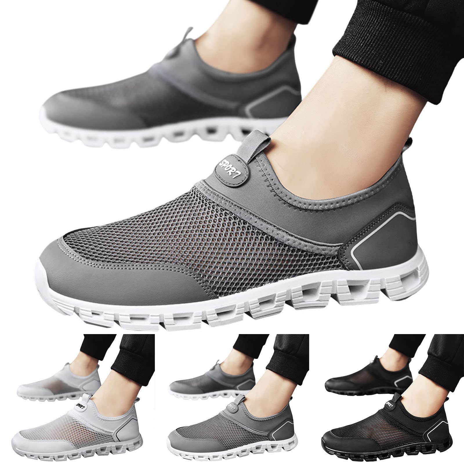 **Men's Connon Trail Shoes - Best Gym, Beach & Sailing Shoes - Size 14 Platform Deck Shoes for Height Increase - Grey Slides | Perfect for Workouts, Outdoor Adventures & Casual Wear**