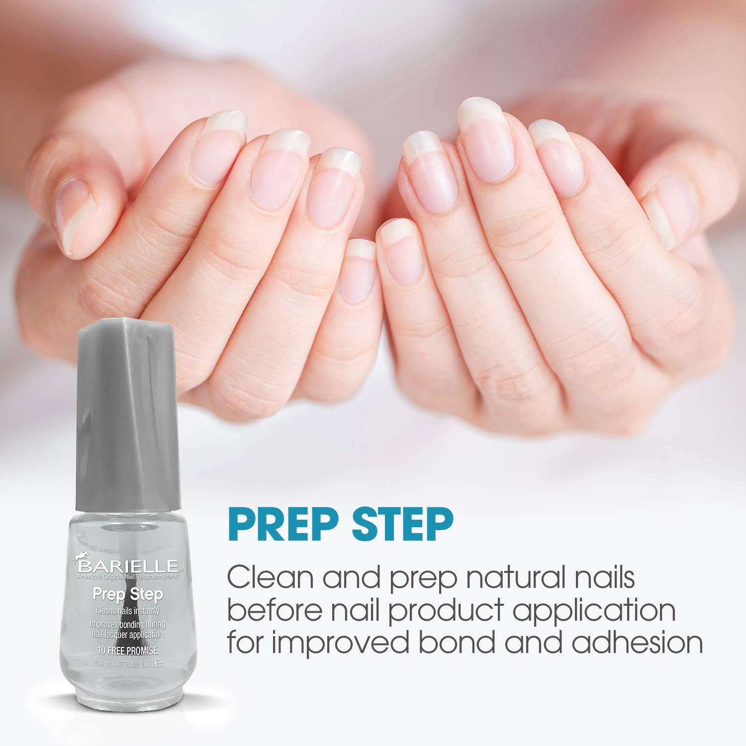 Barielle Prep Step Pre-Nail Polish & Lacquer Treatment 0.47 oz - Nail Primer Base Coat for Stronger, Healthier Nails - Perfect for Manicures, Pedicures & Salon Use